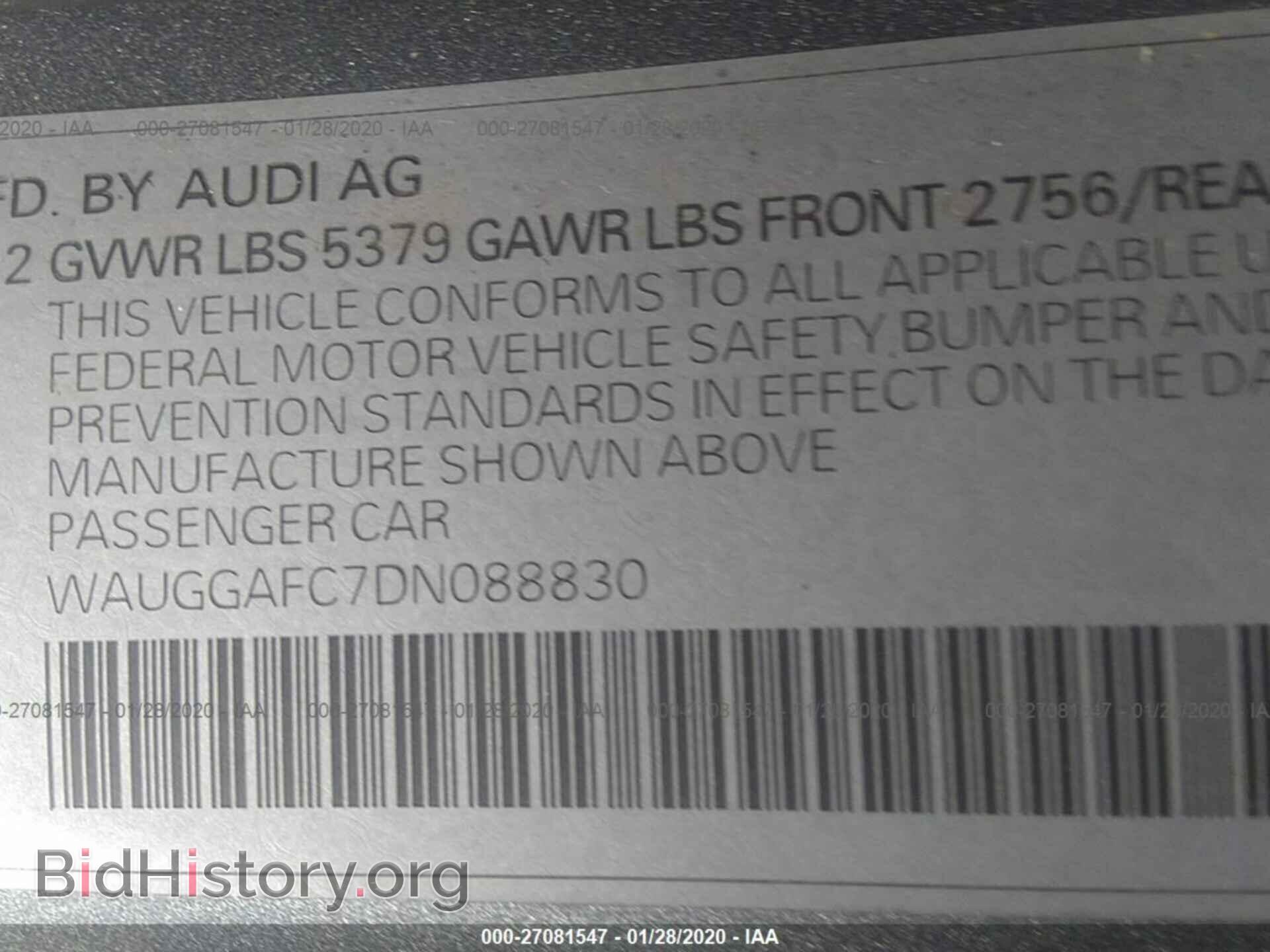 2013 AUDI A6 - VIN: WAUGGAFC7DN088830 - Photo 9