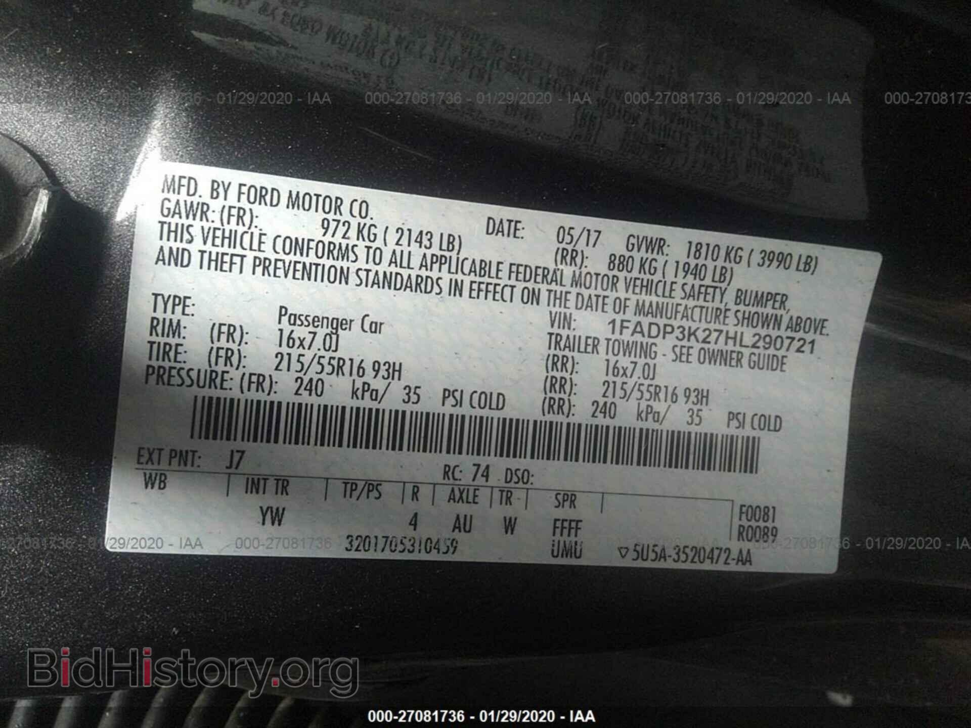2017 FORD FOCUS - VIN: 1FADP3K27HL290721 - Photo 9