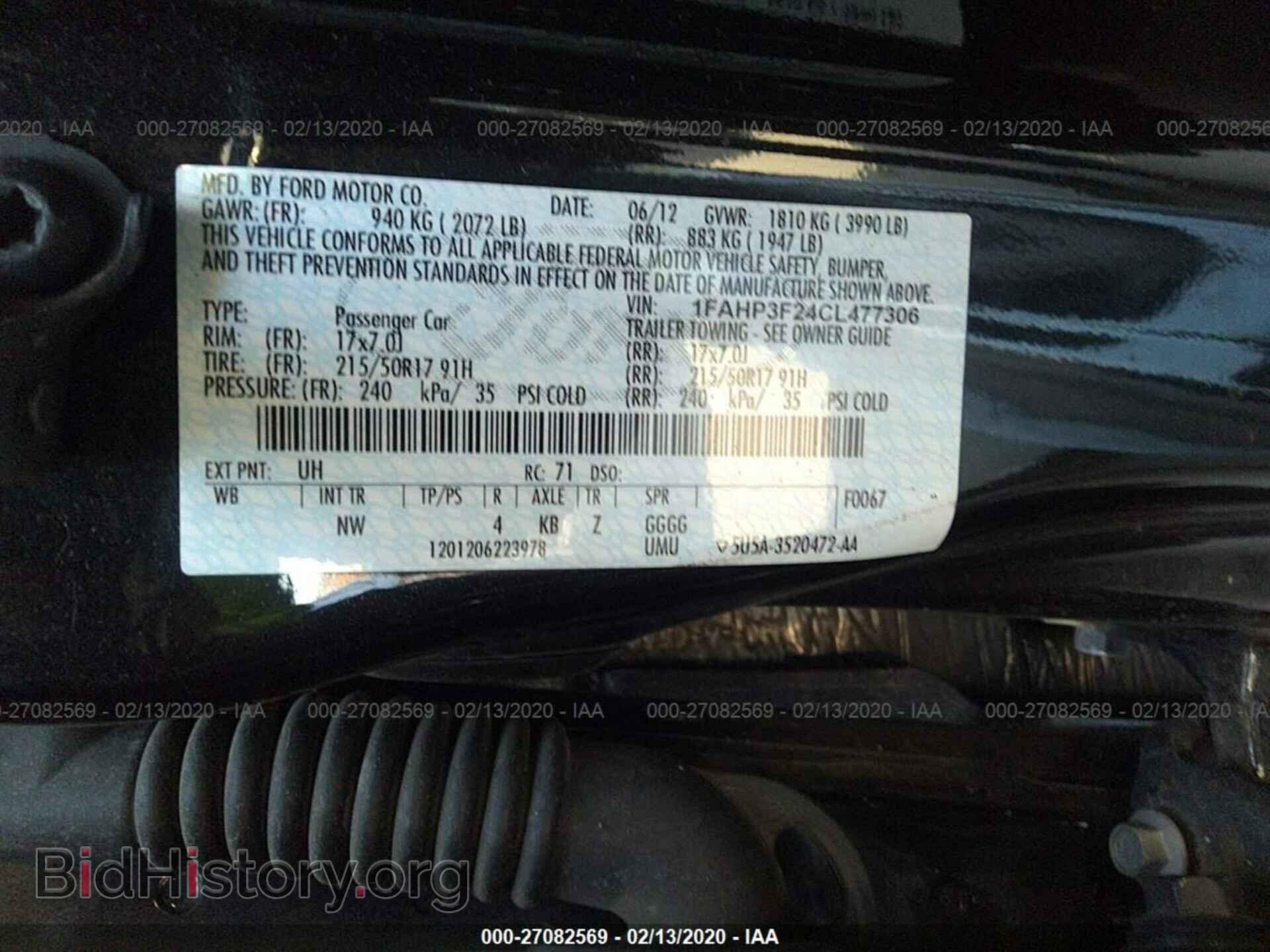 2012 FORD FOCUS - VIN: 1FAHP3F24CL477306 - Фото 9