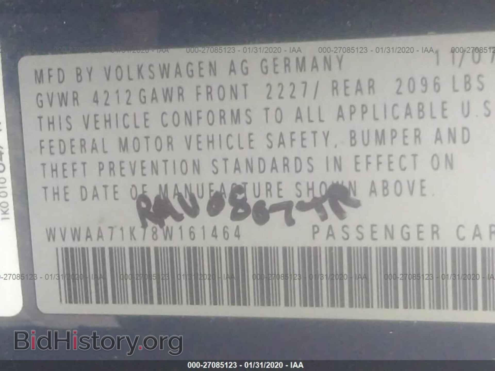 2008 VOLKSWAGEN RABBIT - VIN: WVWAA71K78W161464 - Фото 9