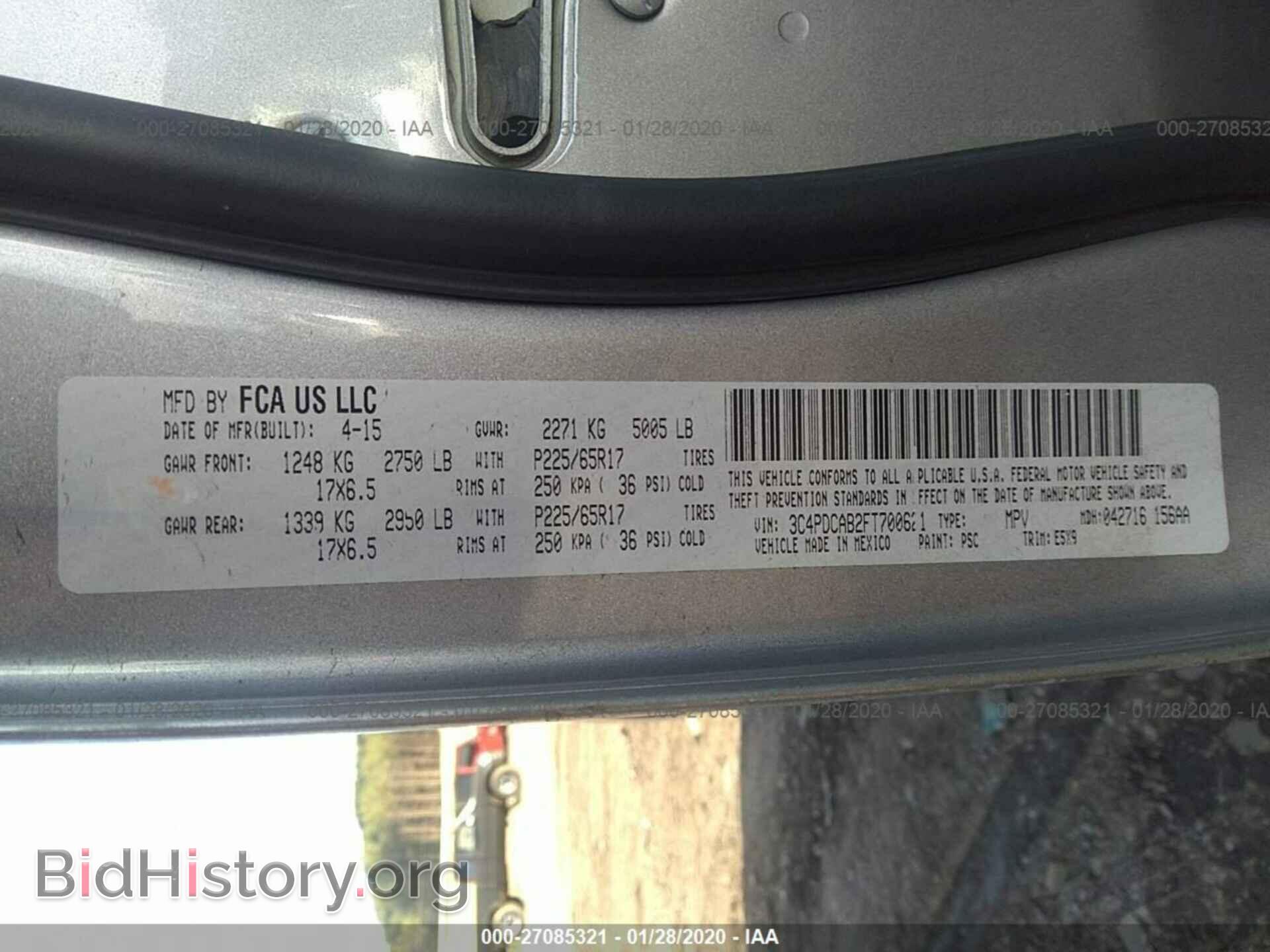 2015 DODGE JOURNEY - VIN: 3C4PDCAB2FT700621 - Фото 9