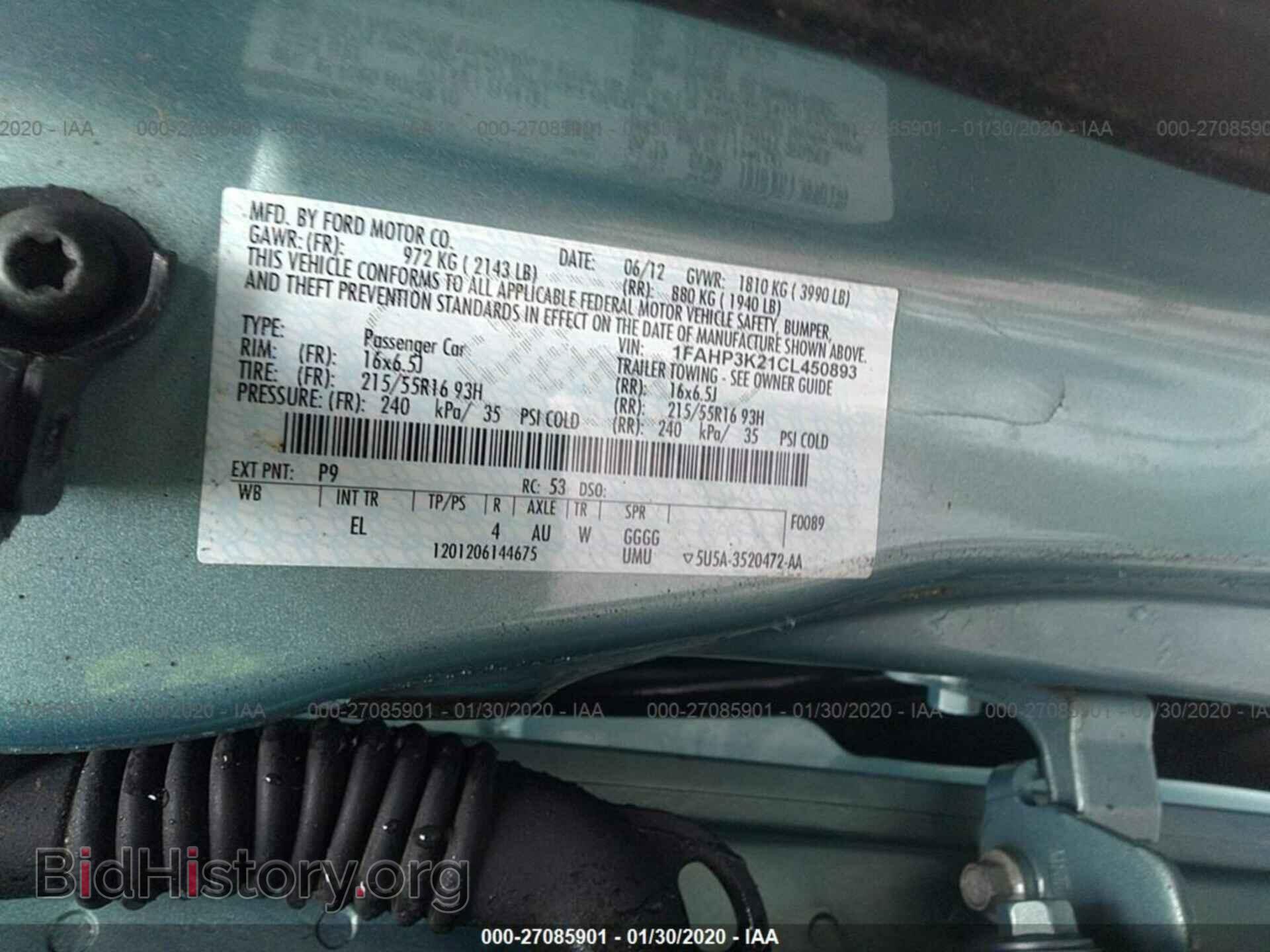 2012 FORD FOCUS - VIN: 1FAHP3K21CL450893 - Фото 9
