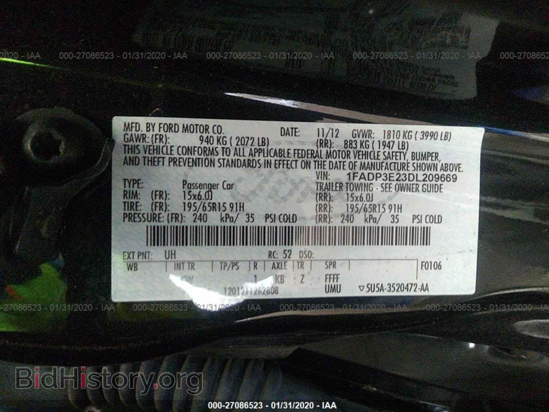 2013 FORD FOCUS - VIN: 1FADP3E23DL209669 - Фото 9