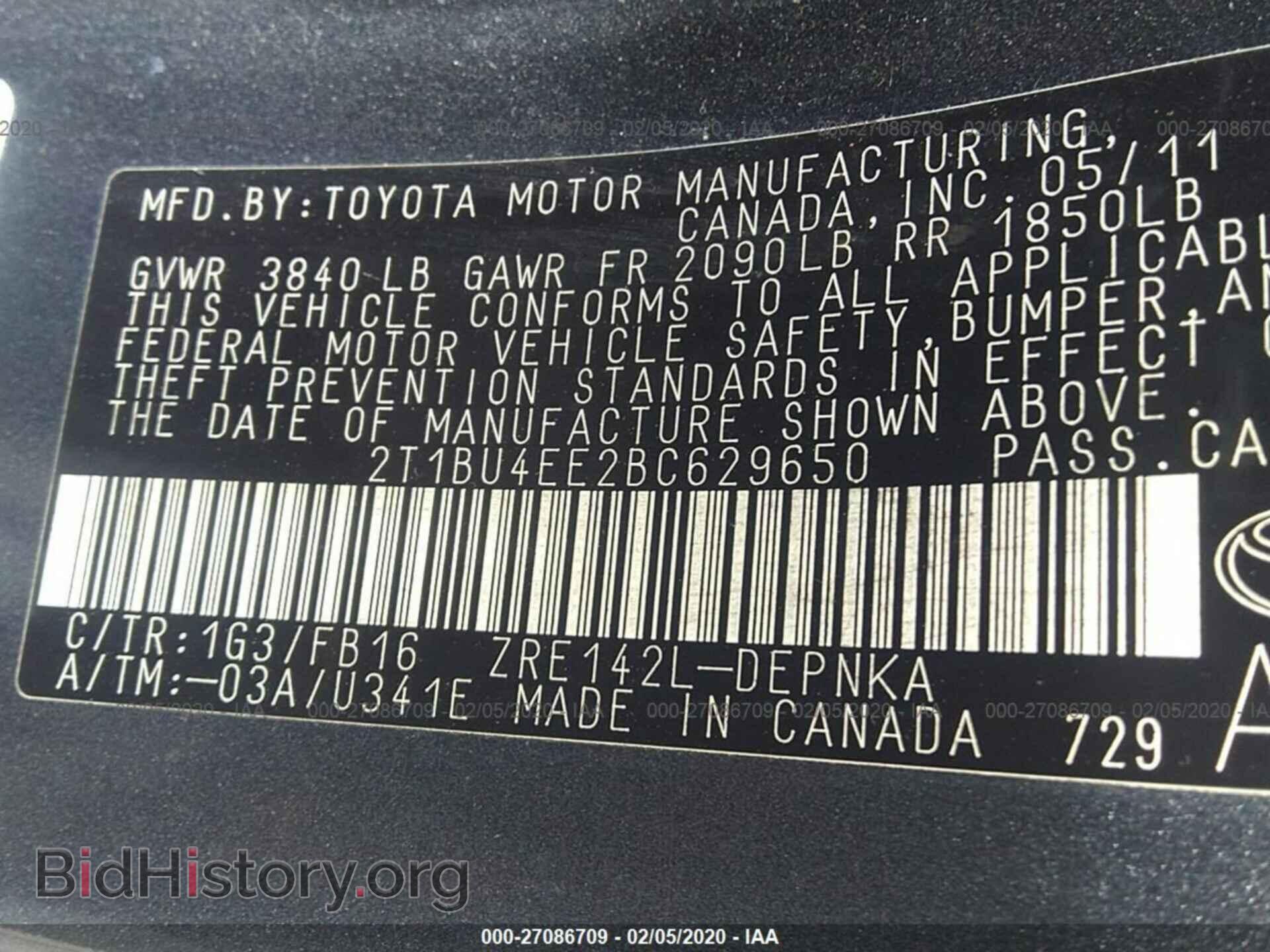 2011 TOYOTA COROLLA - VIN: 2T1BU4EE2BC629650 - Фото 9