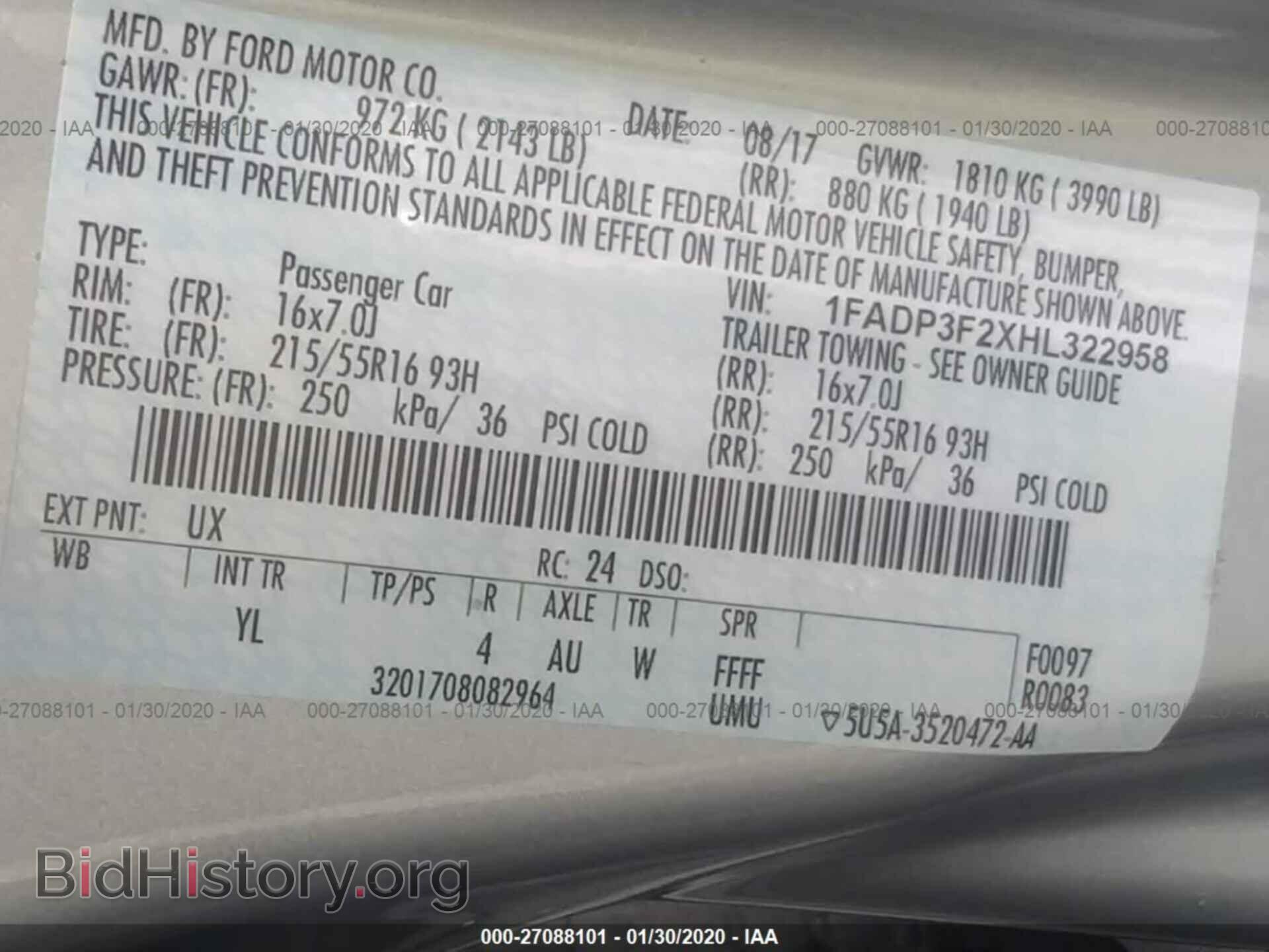 2017 FORD FOCUS - VIN: 1FADP3F2XHL322958 - Photo 9