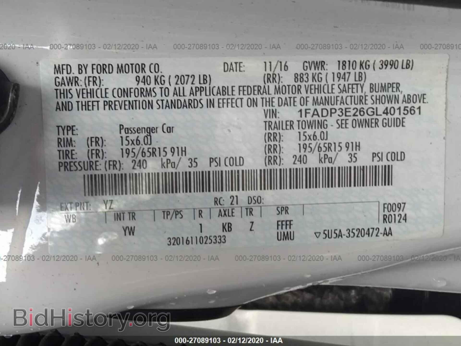 2016 FORD FOCUS - VIN: 1FADP3E26GL401561 - Photo 9