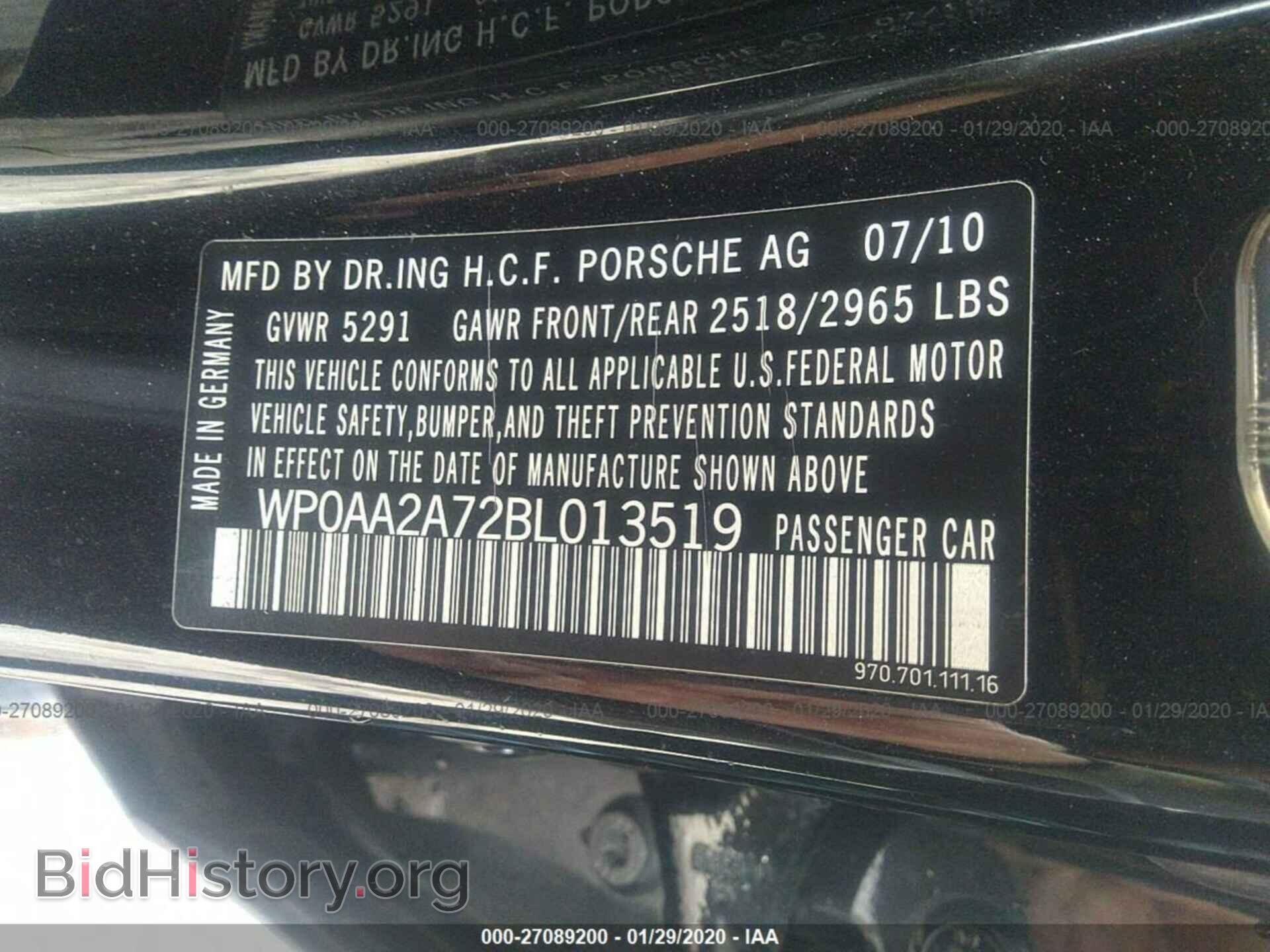 2011 PORSCHE PANAMERA - VIN: WP0AA2A72BL013519 - Фото 9