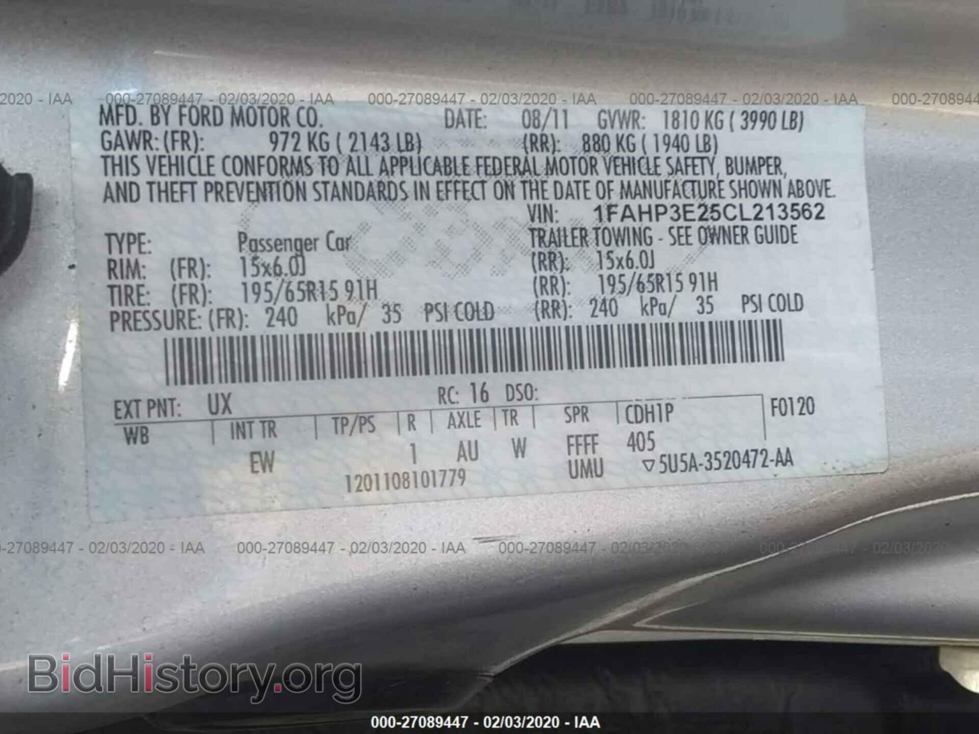 2012 FORD FOCUS - VIN: 1FAHP3E25CL213562 - Фото 9