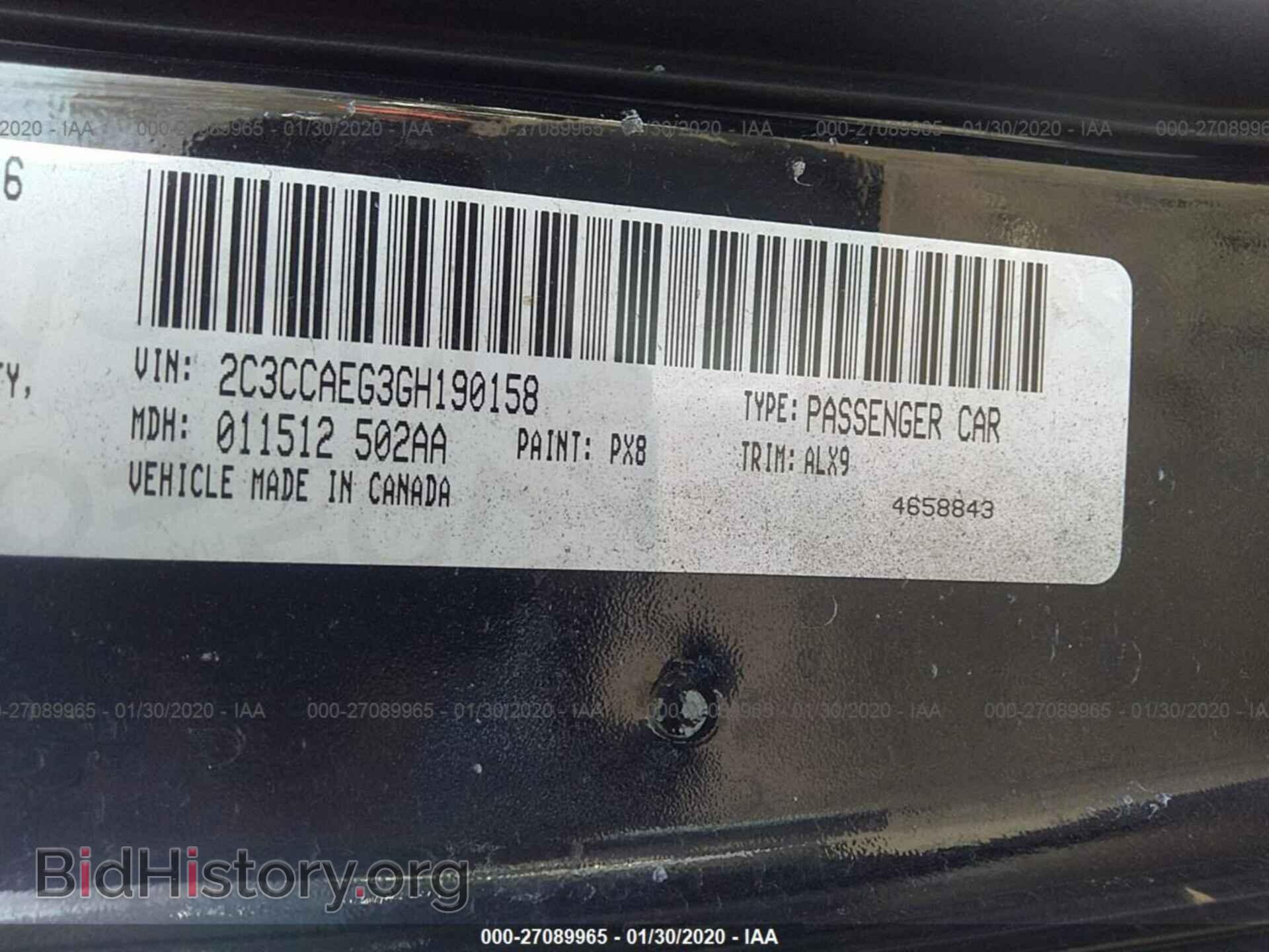 2016 CHRYSLER 300C - VIN: 2C3CCAEG3GH190158 - Фото 9