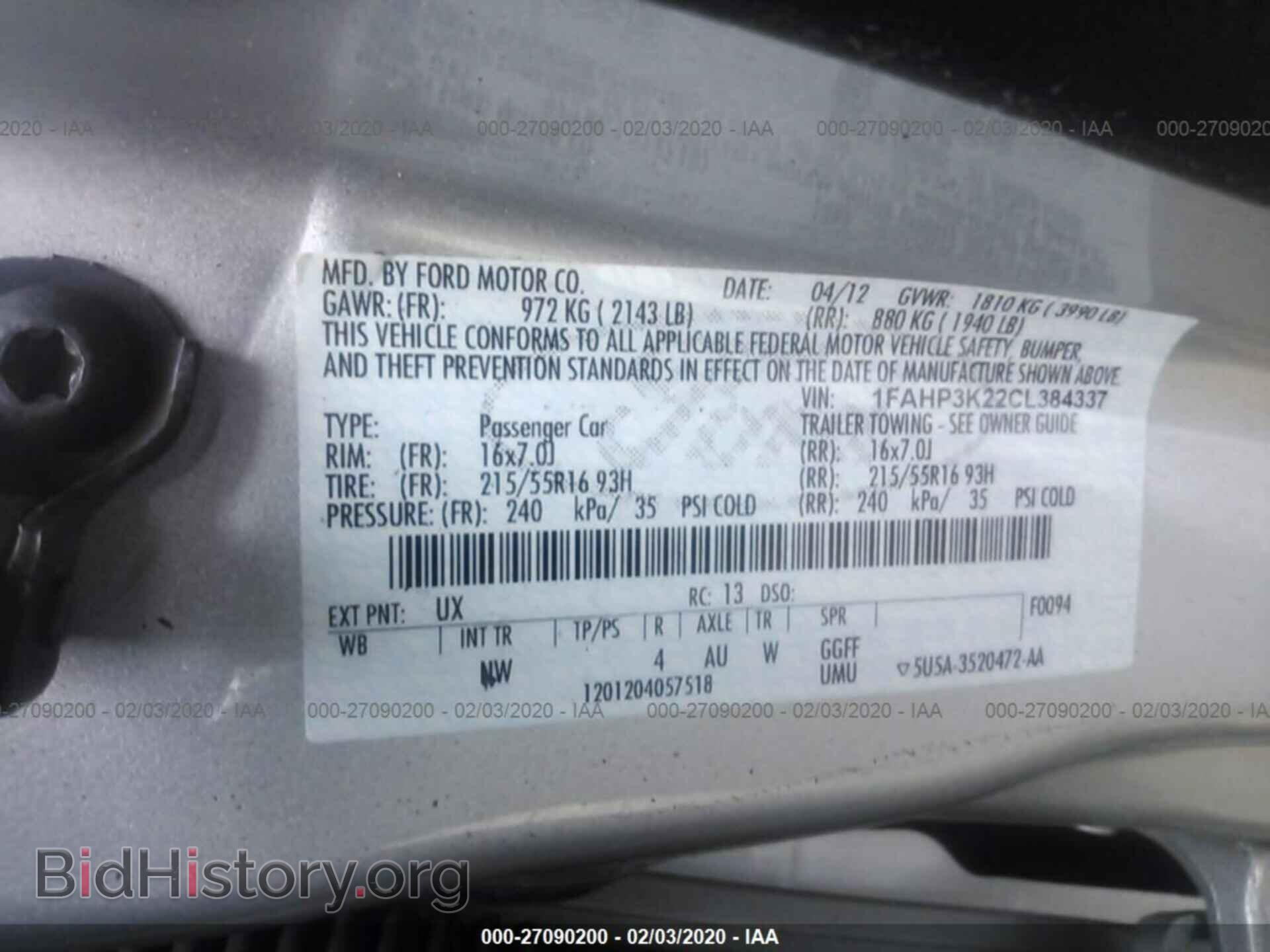 2012 FORD FOCUS - VIN: 1FAHP3K22CL384337 - Photo 9