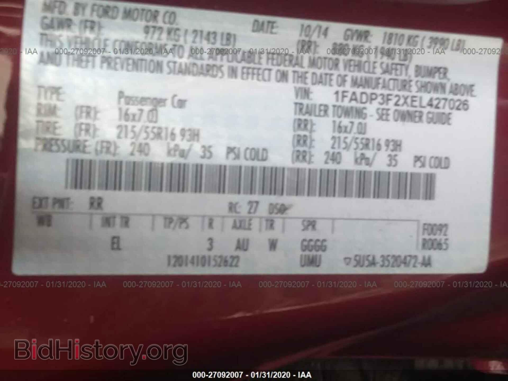 2014 FORD FOCUS - VIN: 1FADP3F2XEL427026 - Photo 9