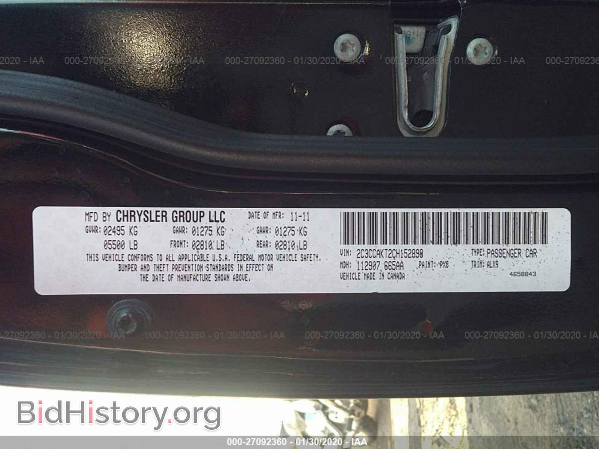 2012 CHRYSLER 300C - VIN: 2C3CCAKT2CH152898 - Фото 9