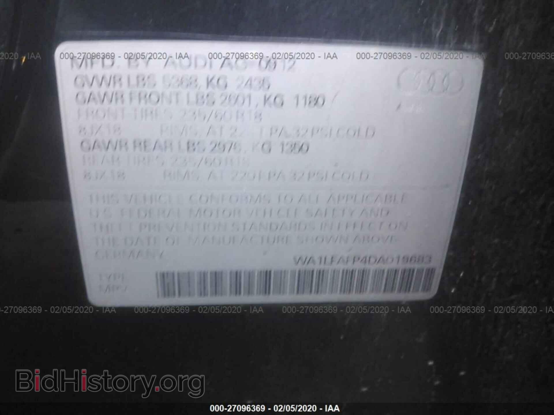 2013 AUDI Q5 - VIN: WA1LFAFP4DA019683 - Фото 9