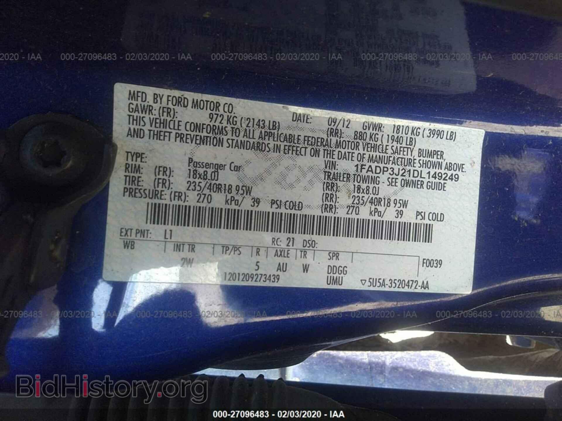 2013 FORD FOCUS - VIN: 1FADP3J21DL149249 - Photo 9