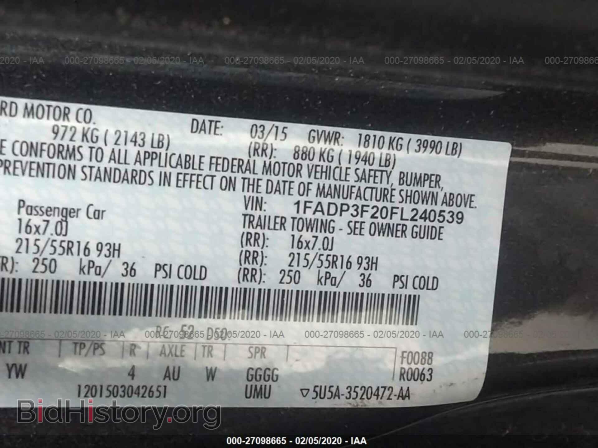 2015 FORD FOCUS - VIN: 1FADP3F20FL240539 - Photo 9