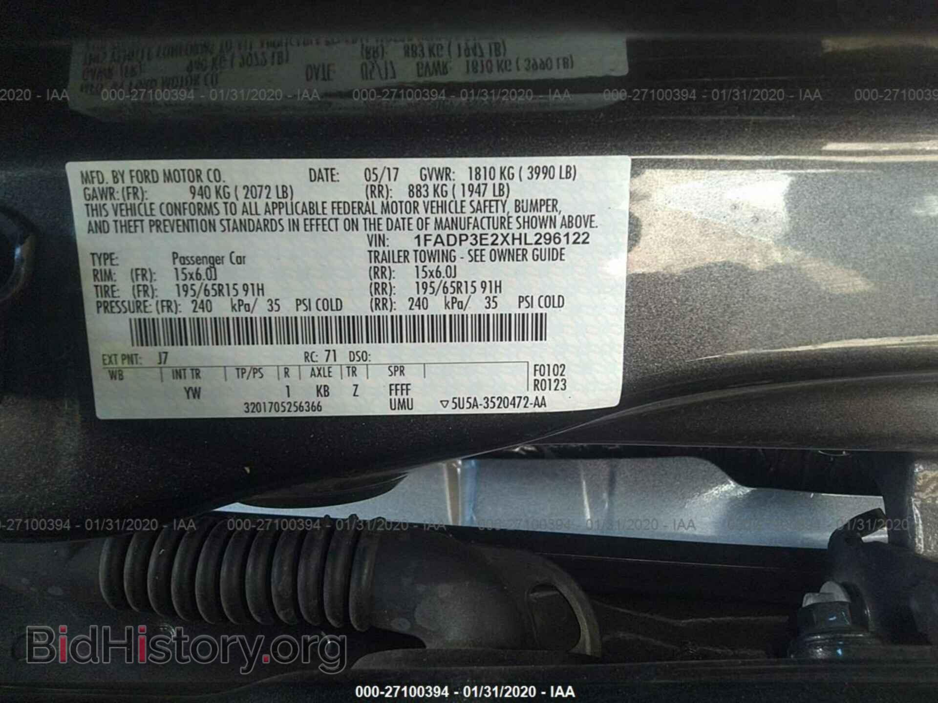 2017 FORD FOCUS - VIN: 1FADP3E2XHL296122 - Фото 9