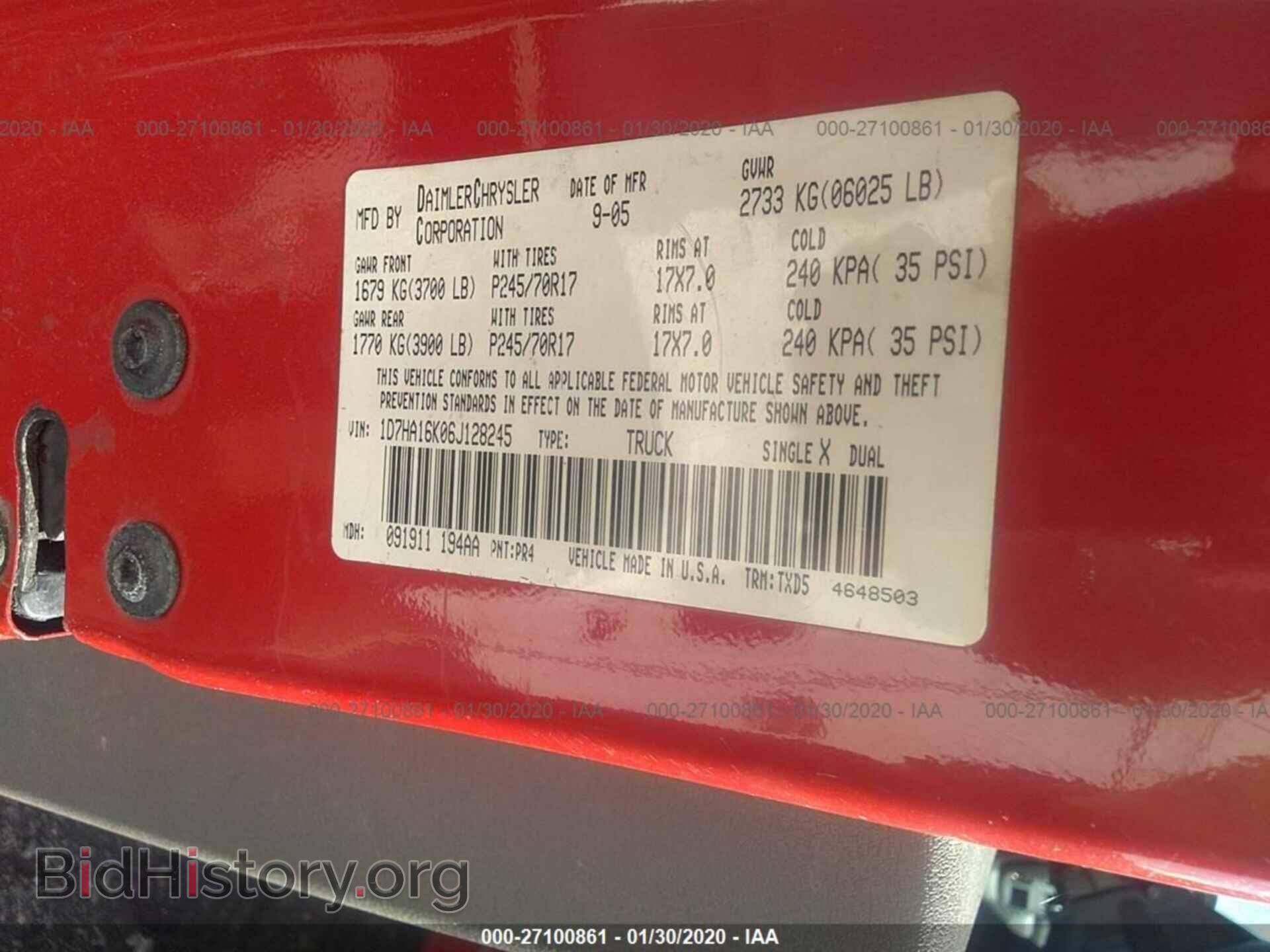 2006 DODGE RAM 1500 - VIN: 1D7HA16K06J128245 - Фото 9