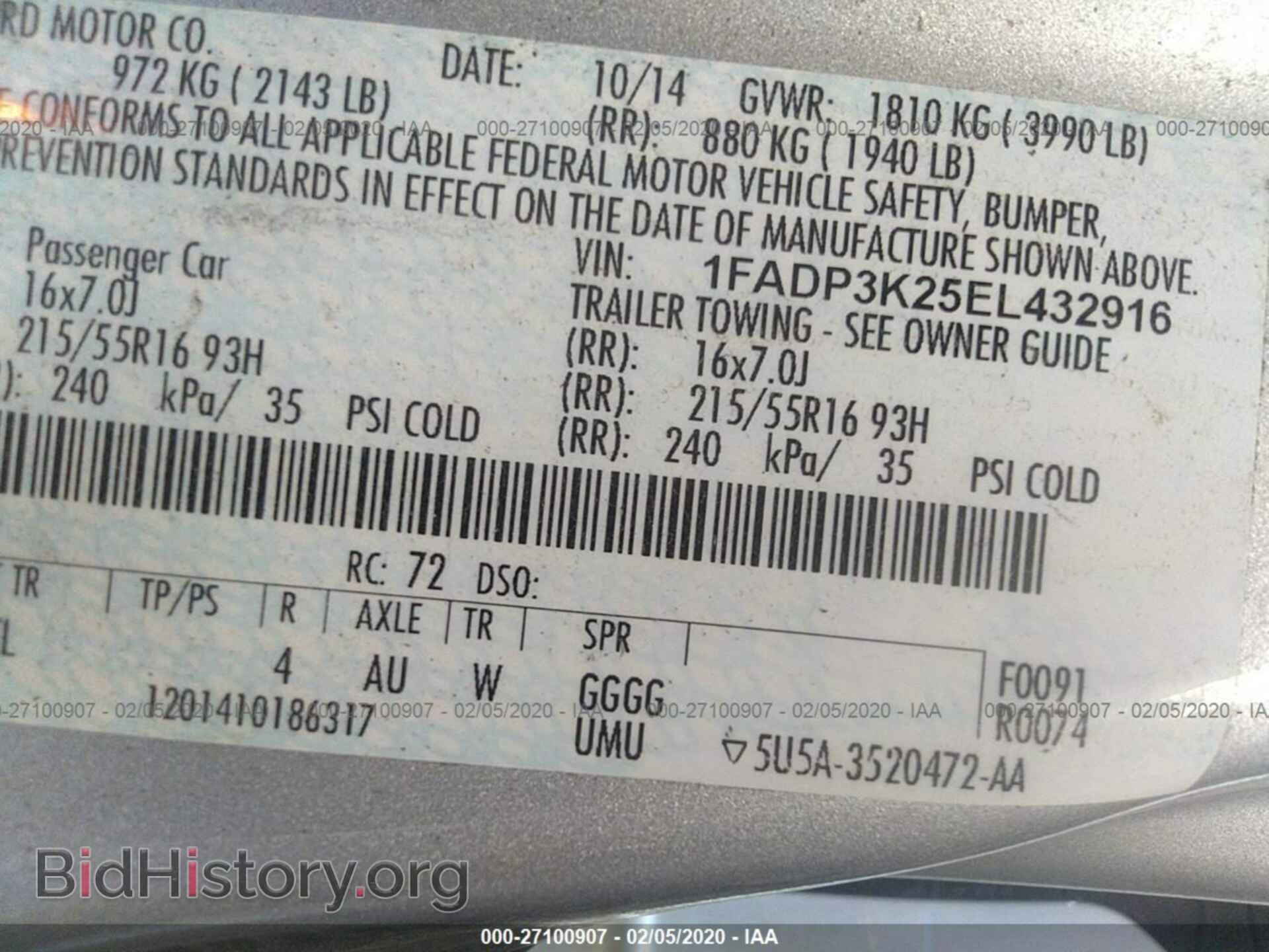 2014 FORD FOCUS - VIN: 1FADP3K25EL432916 - Photo 9