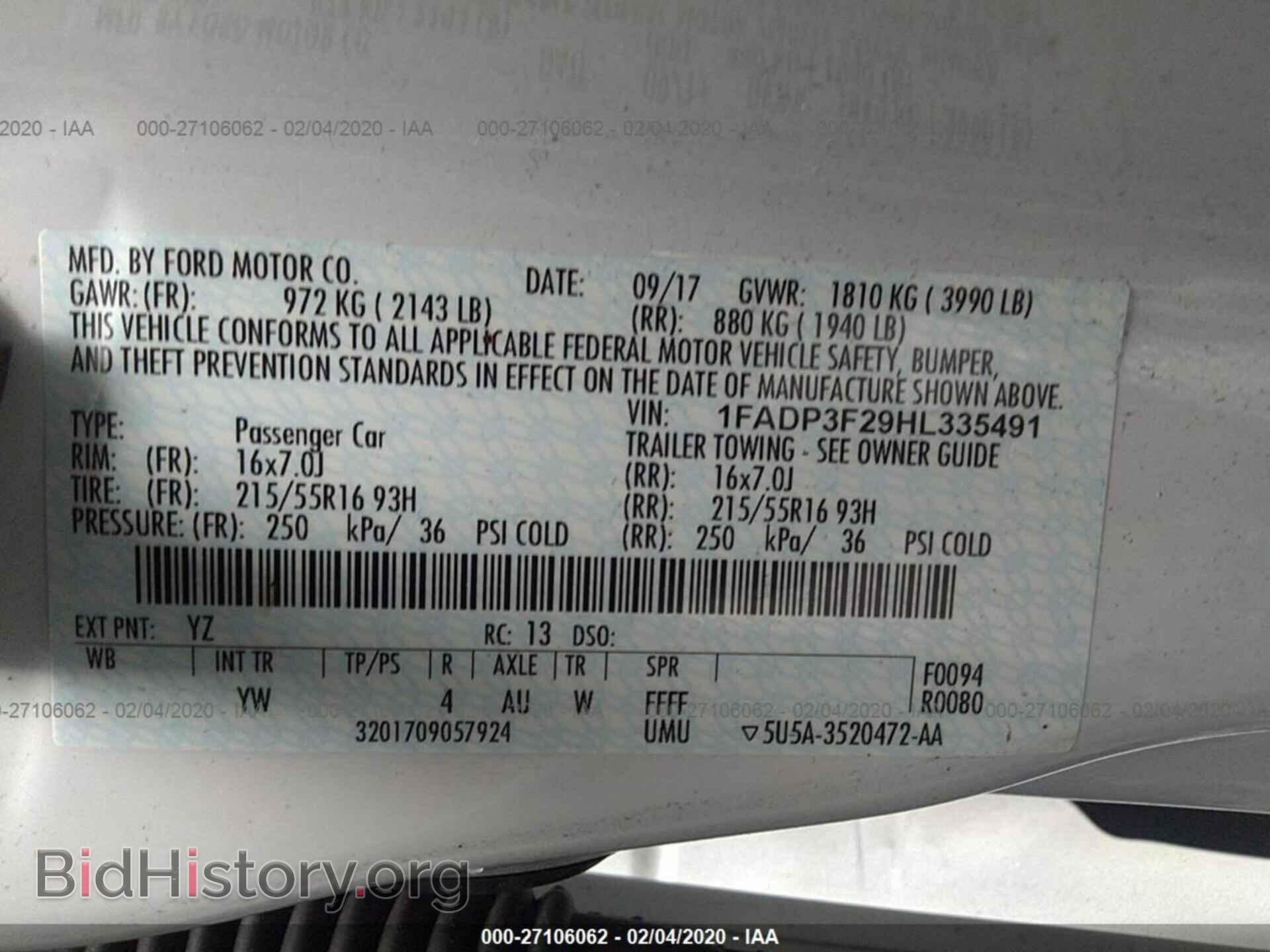 2017 FORD FOCUS - VIN: 1FADP3F29HL335491 - Фото 9