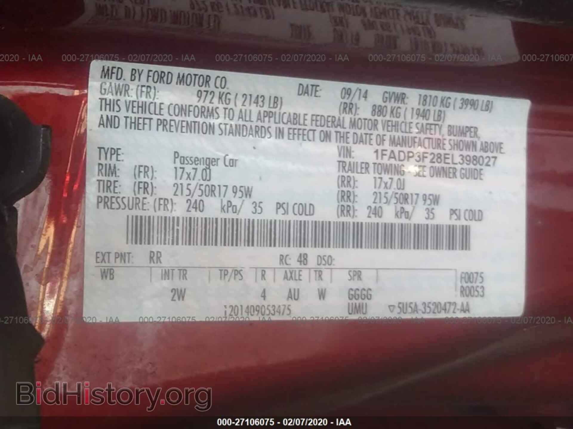 2014 FORD FOCUS - VIN: 1FADP3F28EL398027 - Photo 9