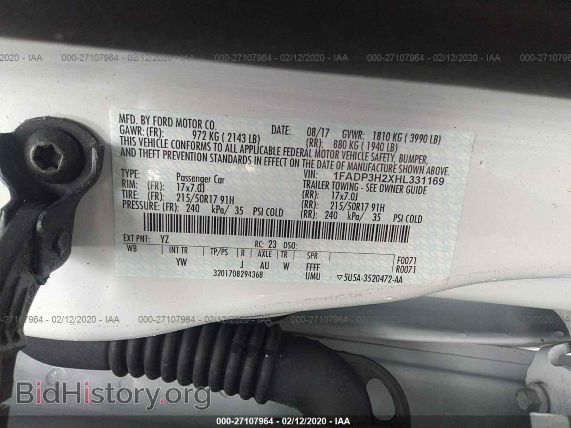 2017 FORD FOCUS - VIN: 1FADP3H2XHL331169 - Фото 9