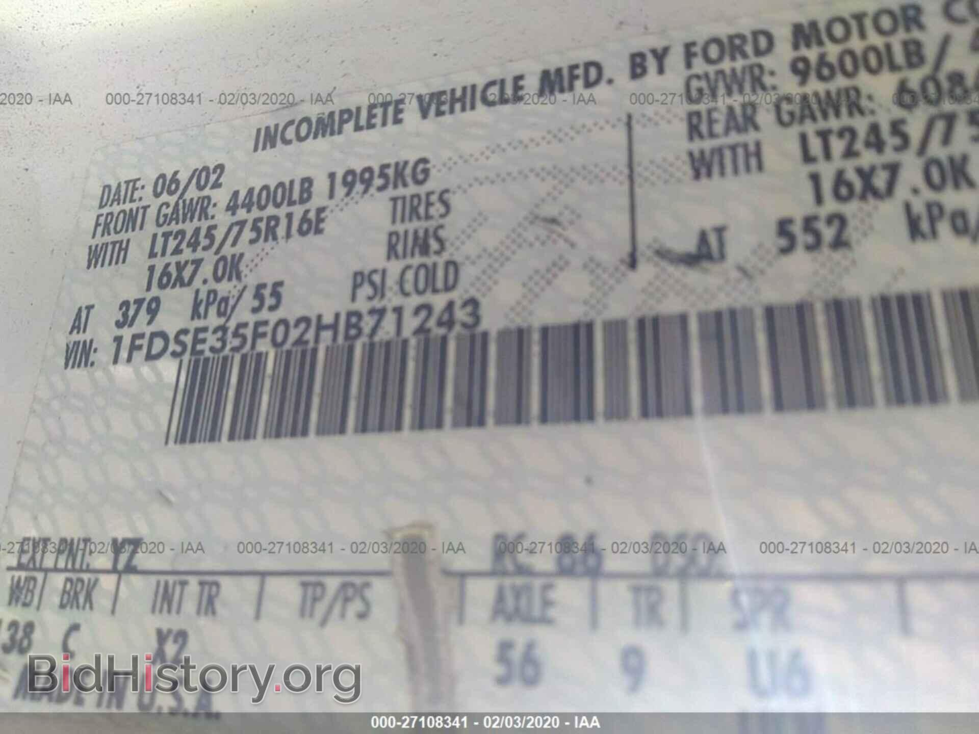 2002 FORD ECONOLINE - VIN: 1FDSE35F02HB71243 - Photo 9