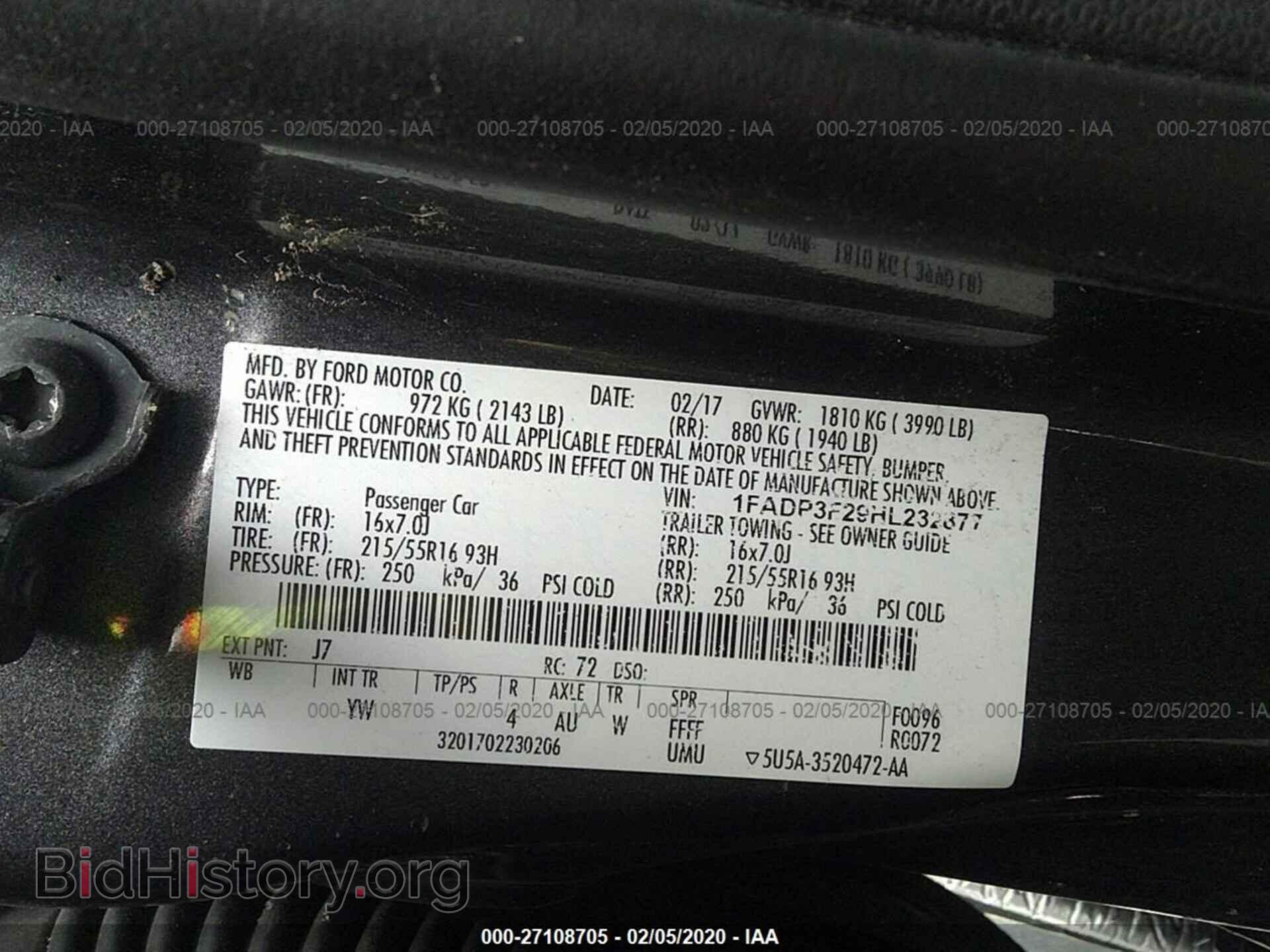 2017 FORD FOCUS - VIN: 1FADP3F29HL232877 - Фото 9