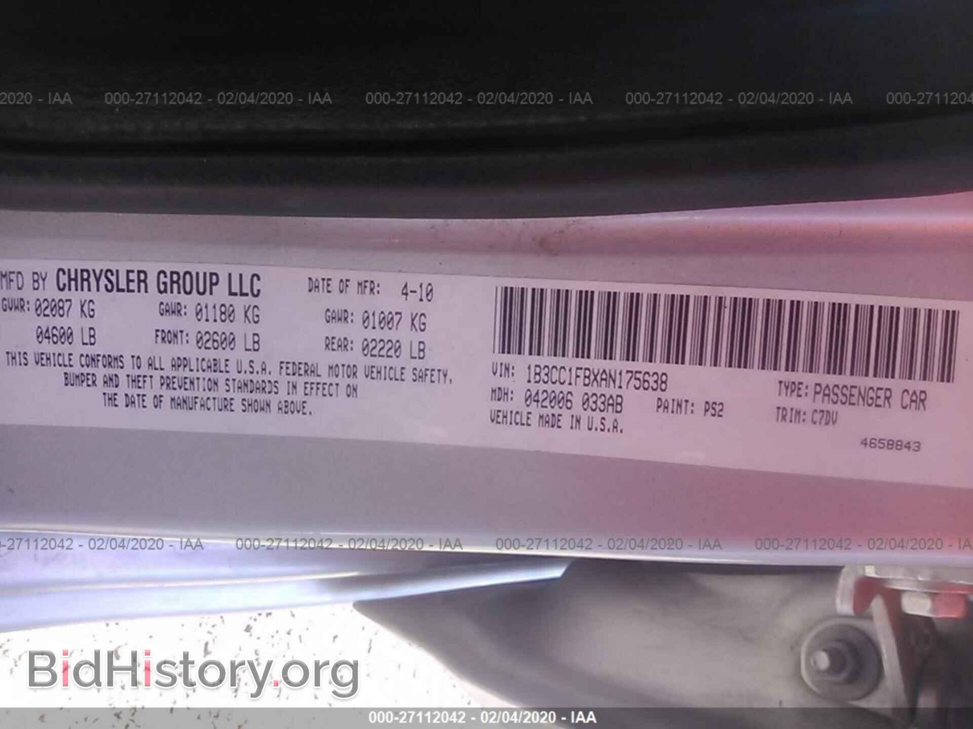 2010 DODGE AVENGER - VIN: 1B3CC1FBXAN175638 - Фото 9