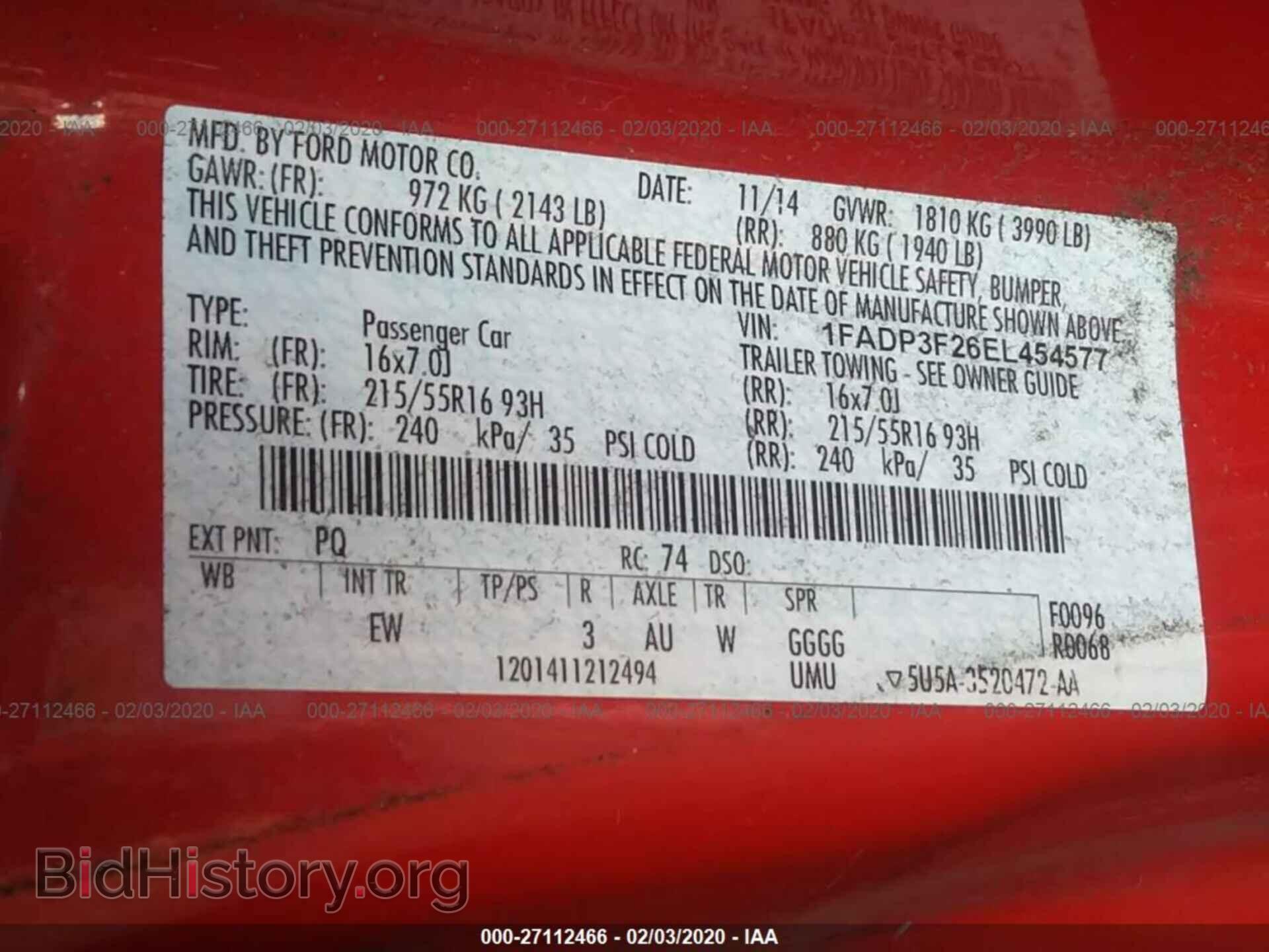 2014 FORD FOCUS - VIN: 1FADP3F26EL454577 - Фото 9