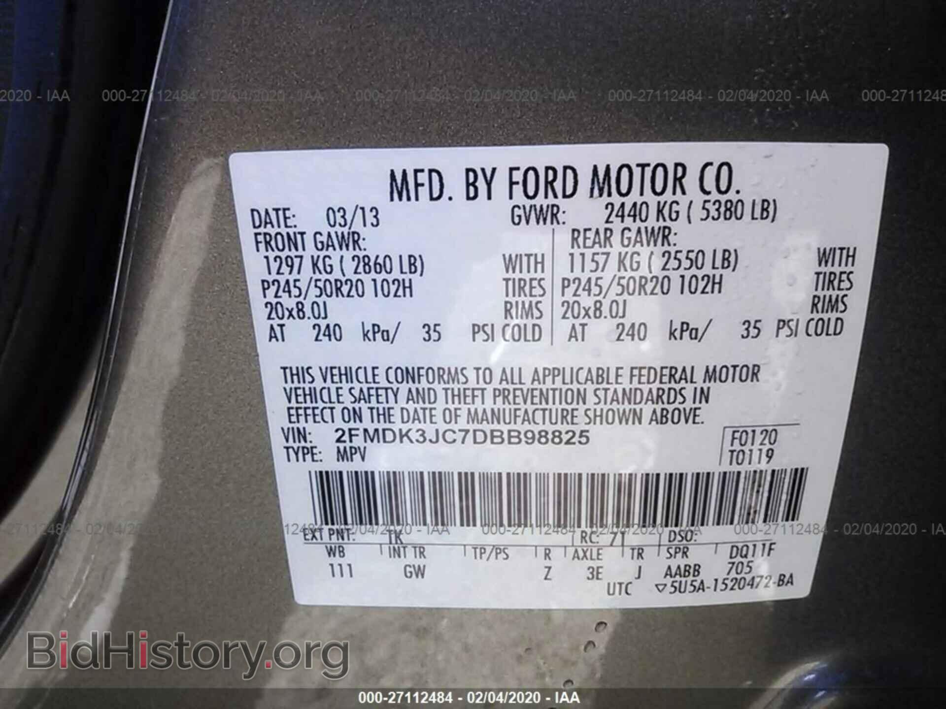 2013 FORD EDGE - VIN: 2FMDK3JC7DBB98825 - Photo 9