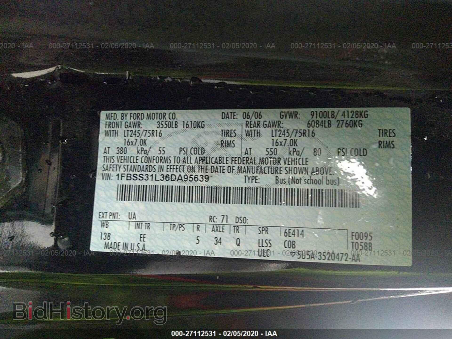 2006 FORD ECONOLINE - VIN: 1FBSS31L36DA95639 - Фото 9