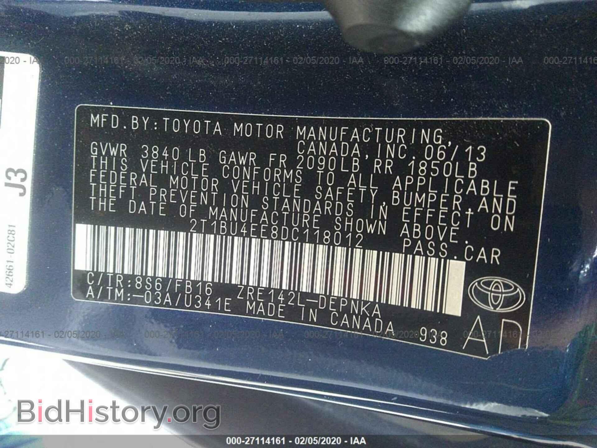 2013 TOYOTA COROLLA - VIN: 2T1BU4EE8DC118012 - Фото 9