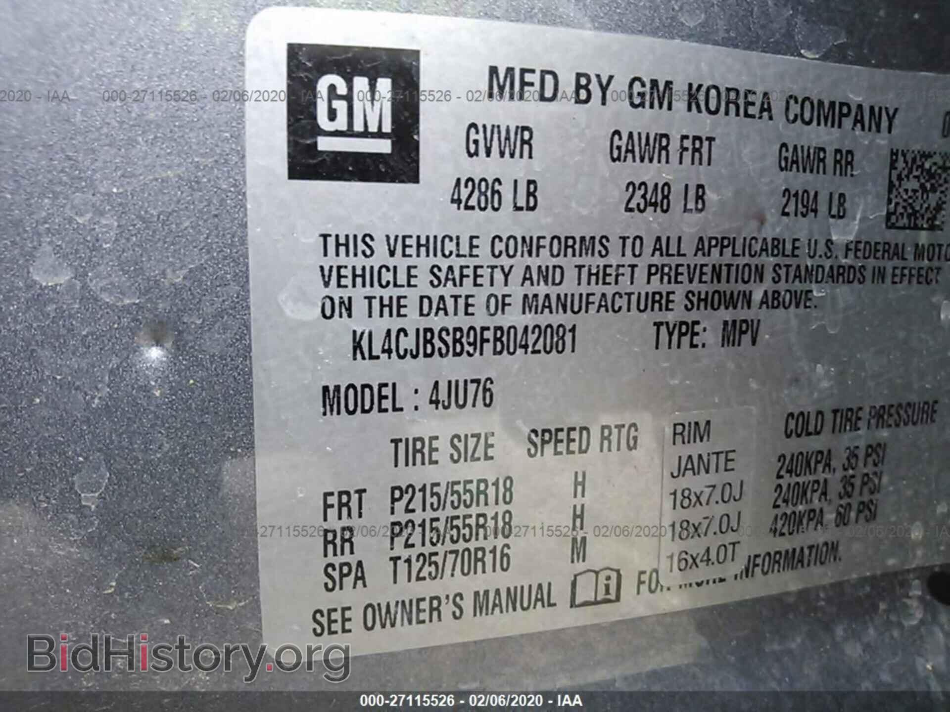 2015 BUICK ENCORE - VIN: KL4CJBSB9FB042081 - Photo 9