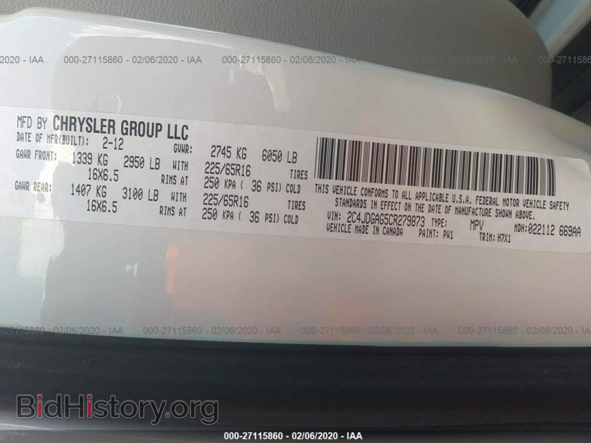 2012 DODGE RAM VAN - VIN: 2C4JDGAG5CR279873 - Photo 9