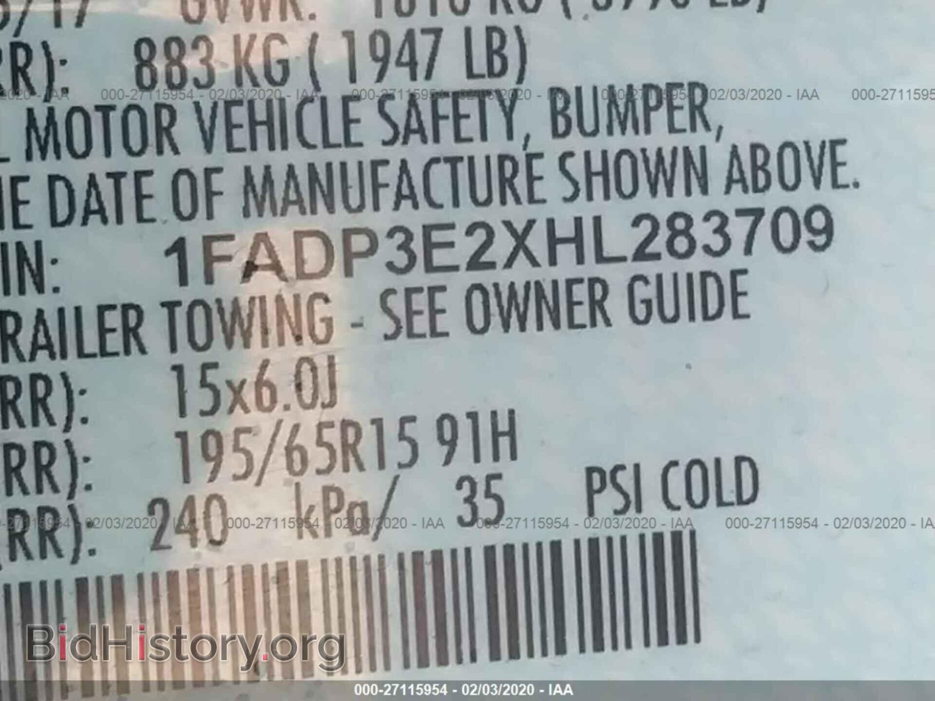 2017 FORD FOCUS - VIN: 1FADP3E2XHL283709 - Фото 9