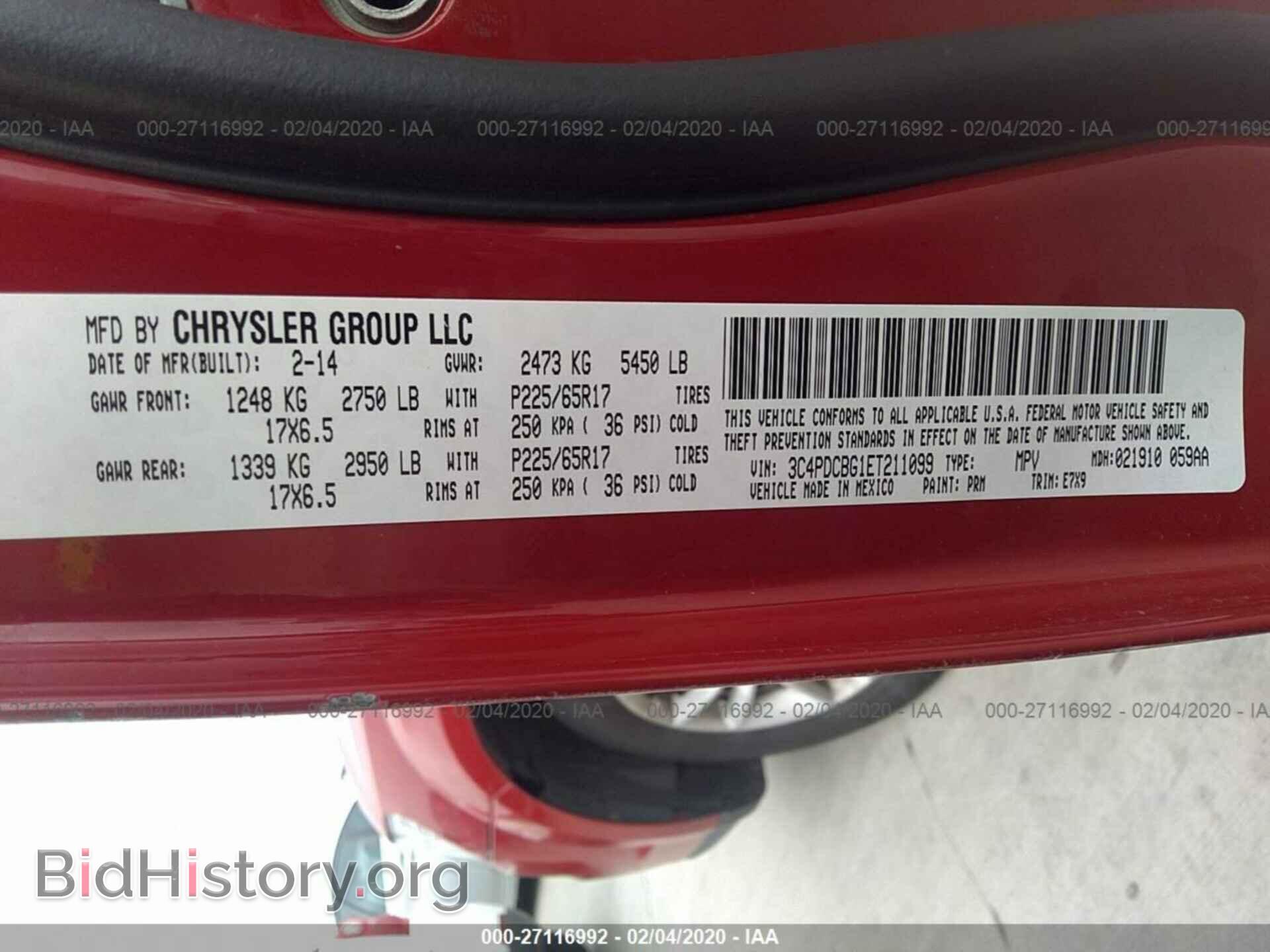 2014 DODGE JOURNEY - VIN: 3C4PDCBG1ET211099 - Фото 9