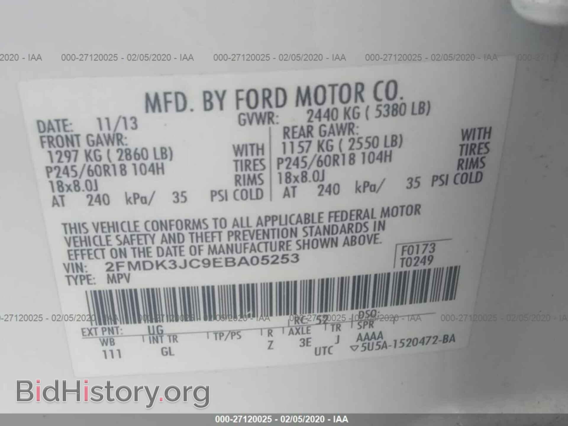 2014 FORD EDGE - VIN: 2FMDK3JC9EBA05253 - Photo 9