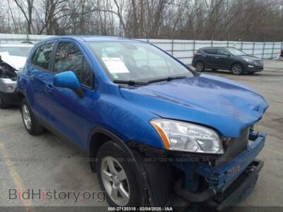 2015 Chevrolet TRAX 1LS, синий — VIN KL7CJPSB0FB130596, IAAI
