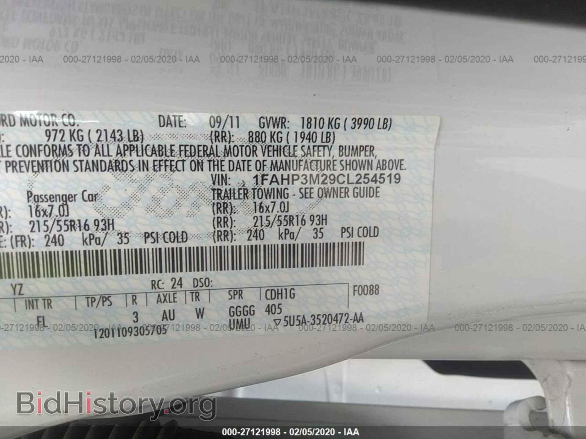 2012 FORD FOCUS - VIN: 1FAHP3M29CL254519 - Фото 9