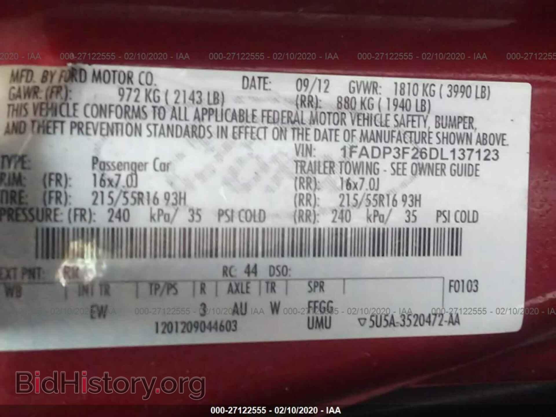 2013 FORD FOCUS - VIN: 1FADP3F26DL137123 - Фото 9