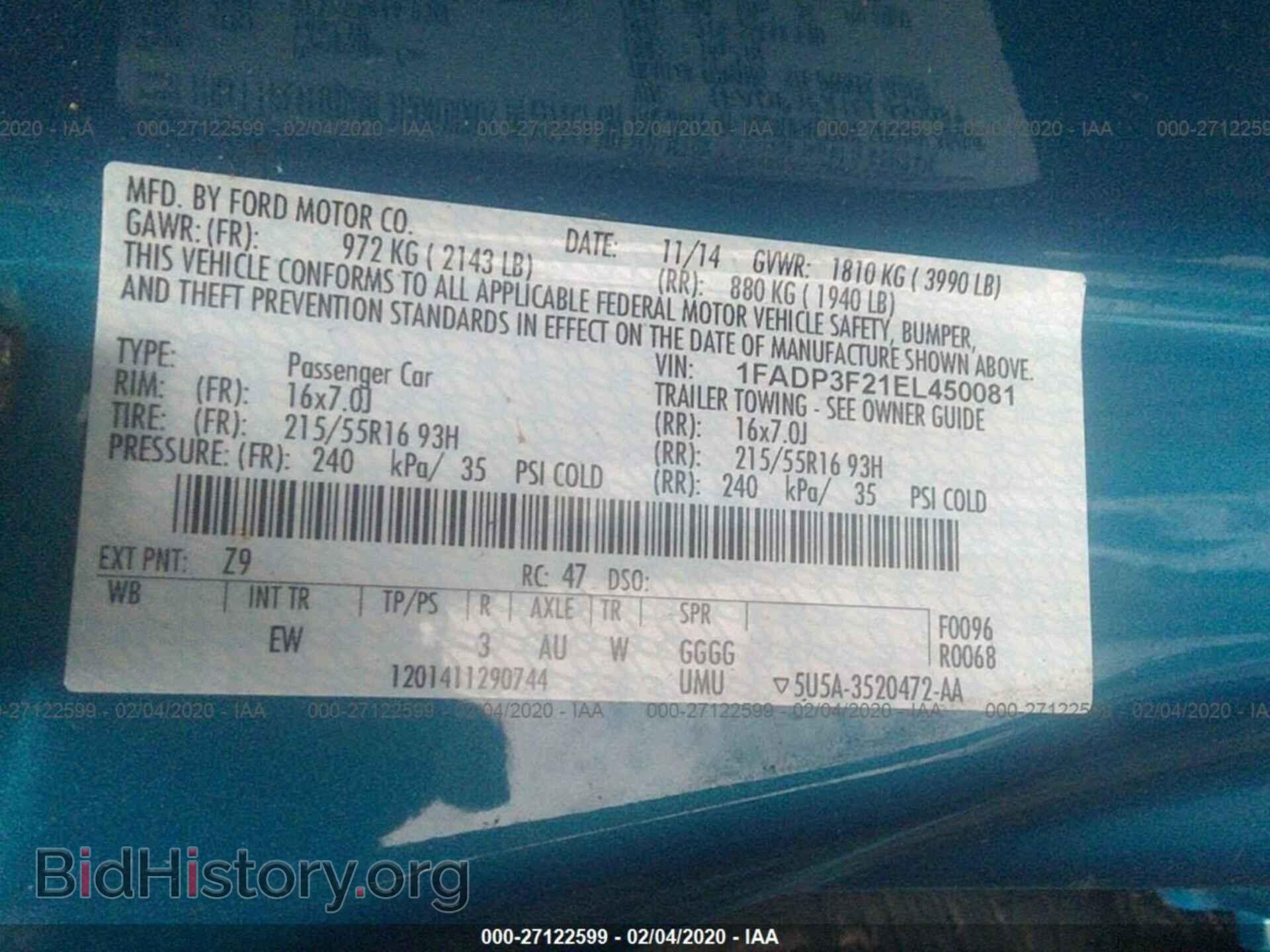 2014 FORD FOCUS - VIN: 1FADP3F21EL450081 - Photo 9