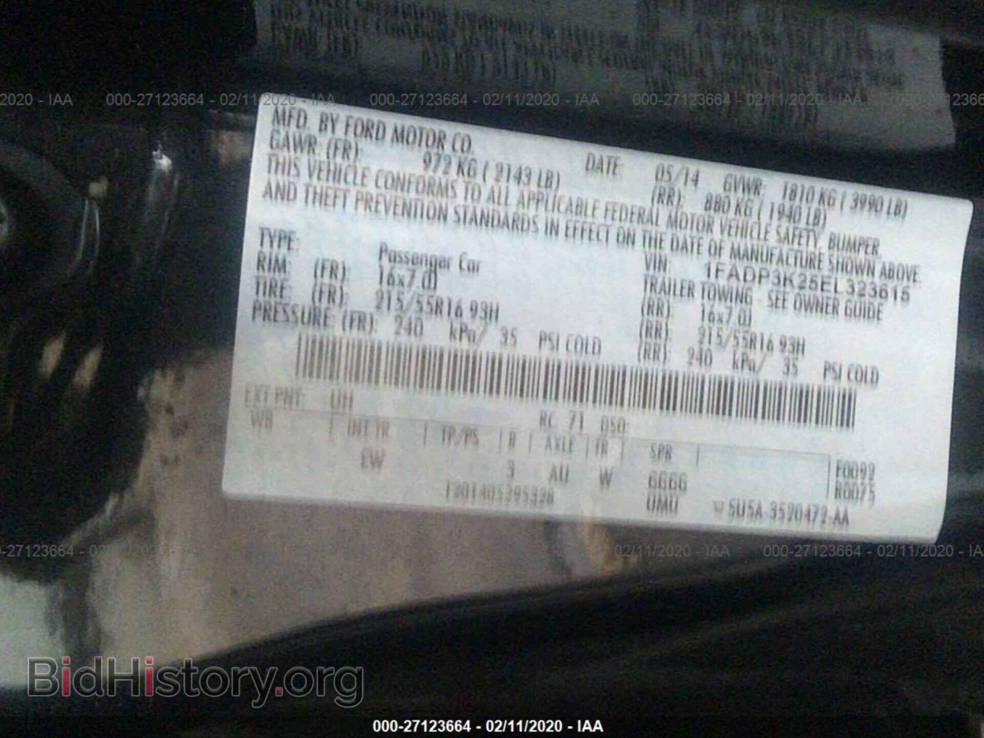 2014 FORD FOCUS - VIN: 1FADP3K25EL323615 - Photo 9