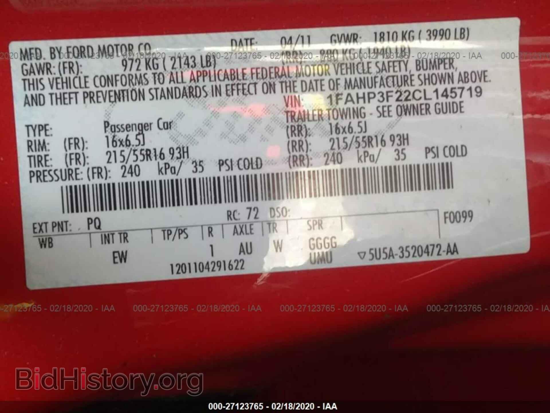 2012 FORD FOCUS - VIN: 1FAHP3F22CL145719 - Фото 9