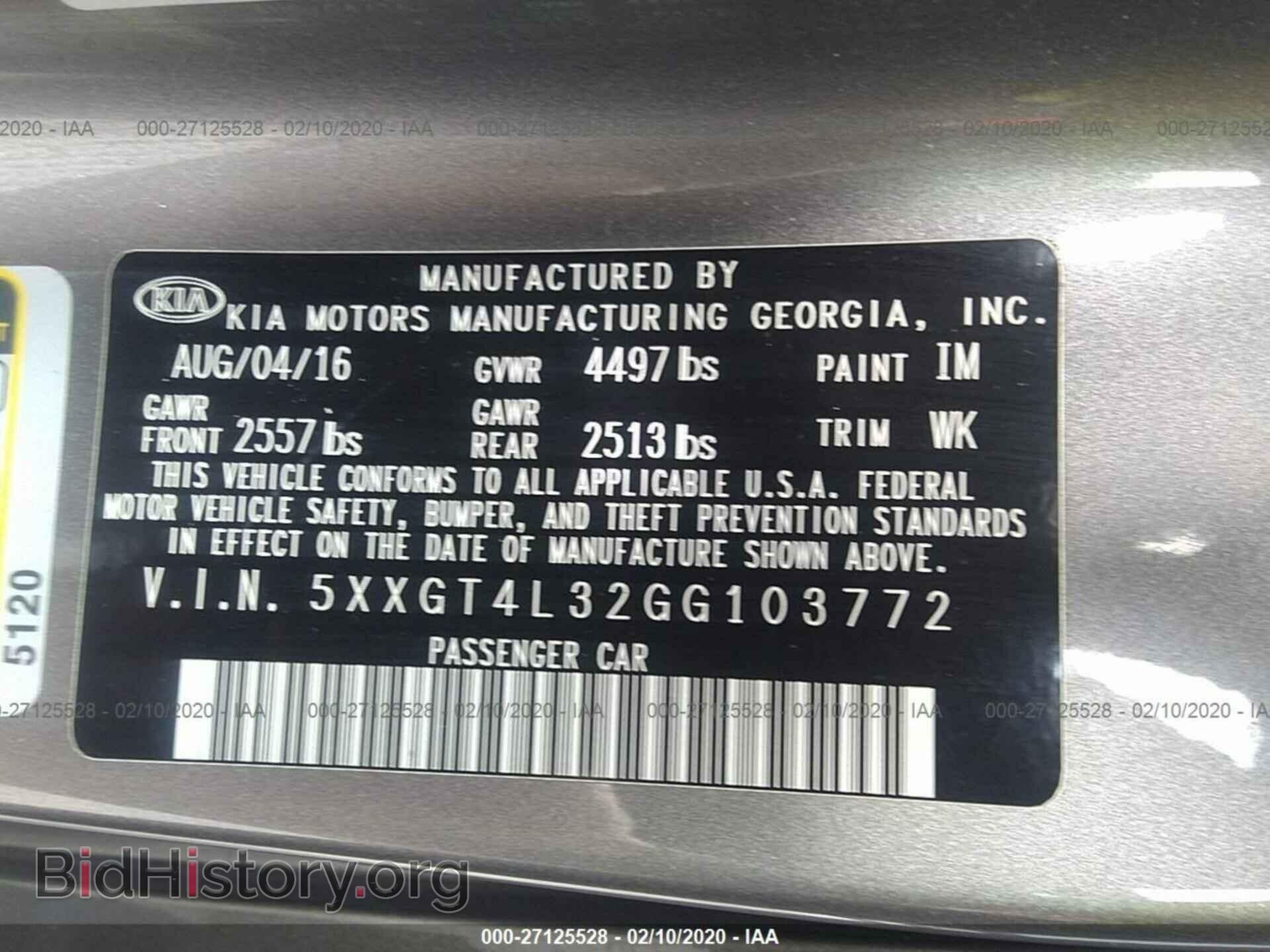 2016 KIA OPTIMA - VIN: 5XXGT4L32GG103772 - Photo 9