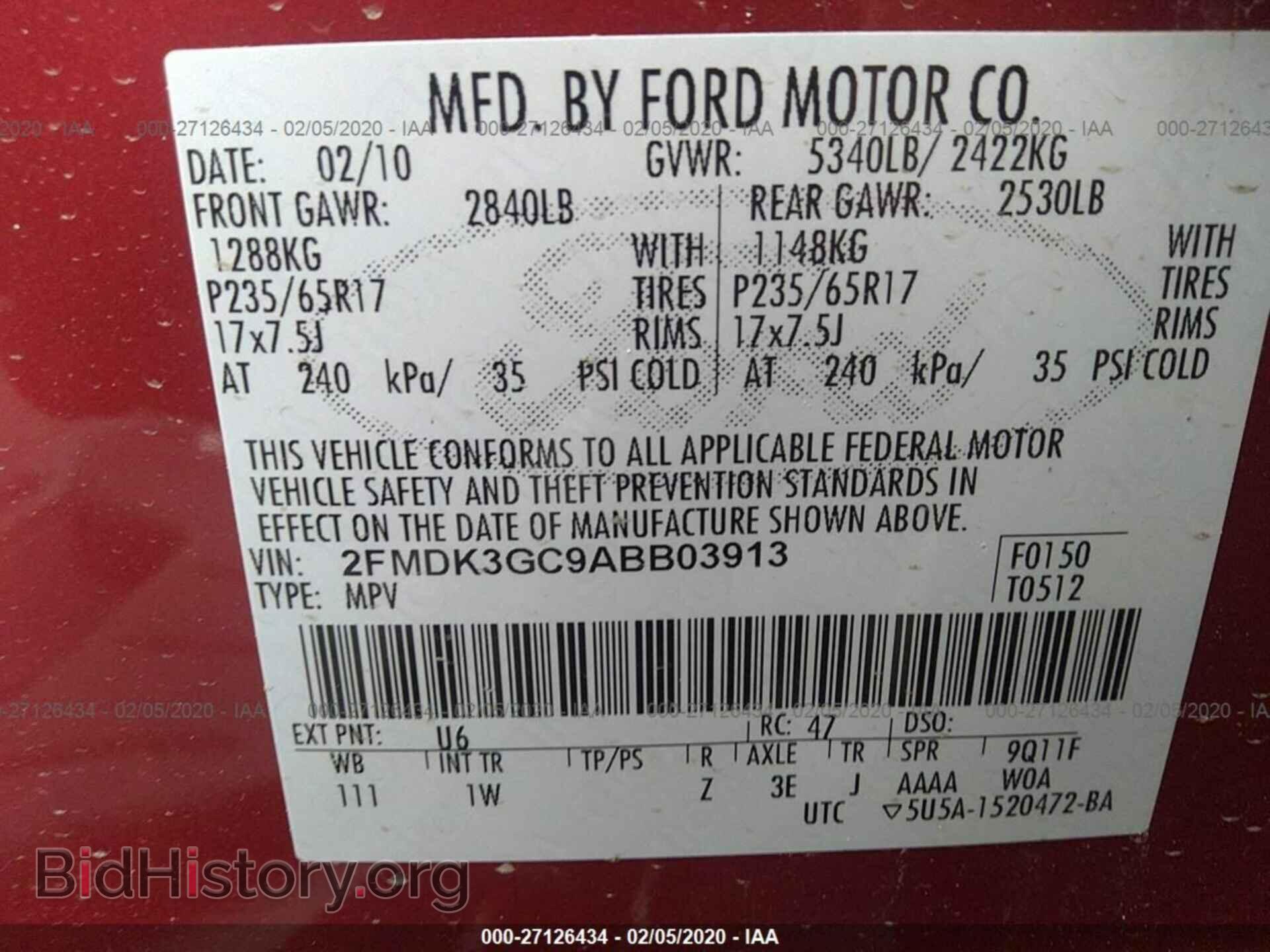 2010 FORD EDGE - VIN: 2FMDK3GC9ABB03913 - Фото 9