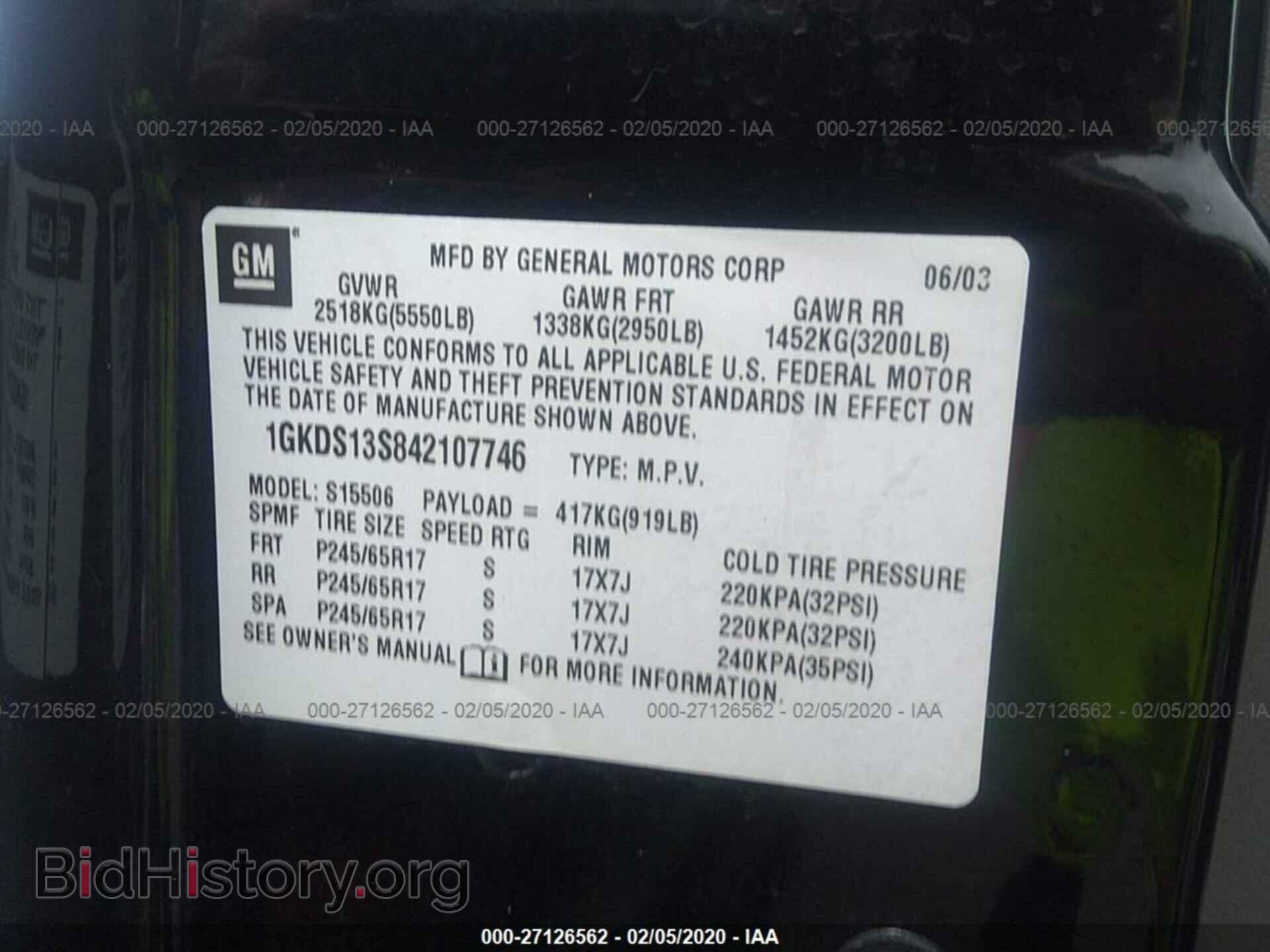 2004 GMC ENVOY - VIN: 1GKDS13S842107746 - Фото 9