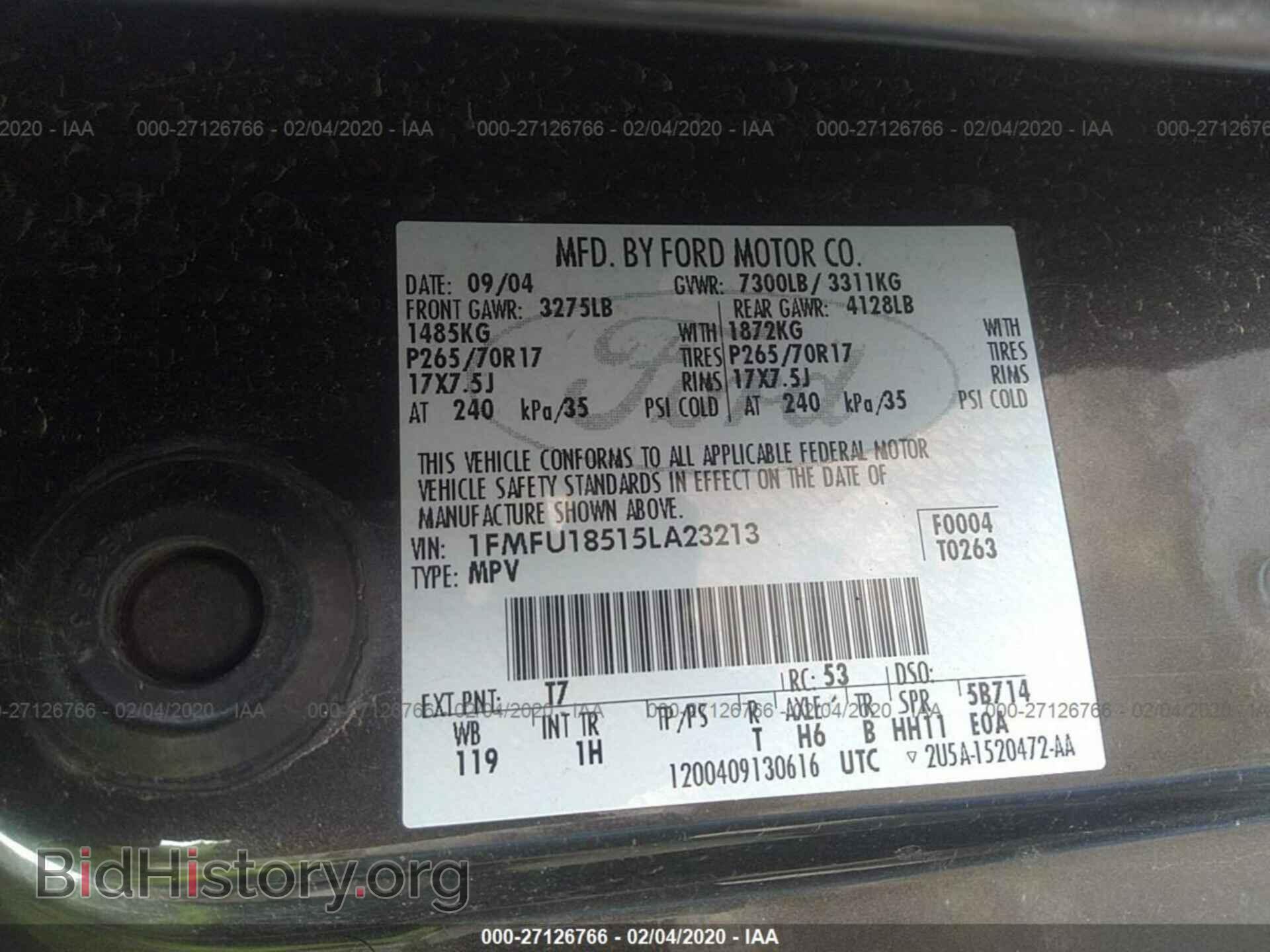2005 FORD EXPEDITION - VIN: 1FMFU18515LA23213 - Фото 9
