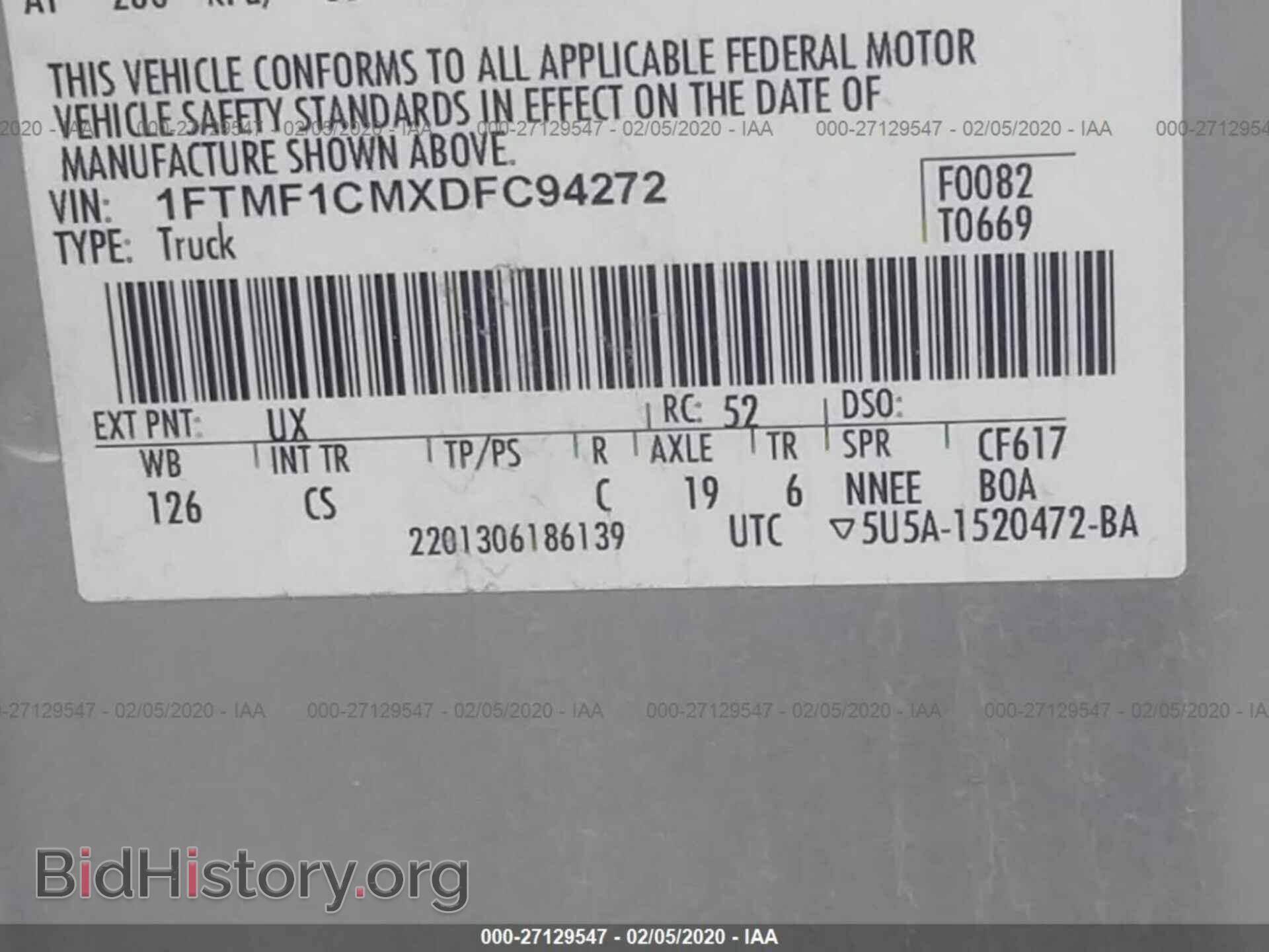 2013 FORD F150 - VIN: 1FTMF1CMXDFC94272 - Фото 9