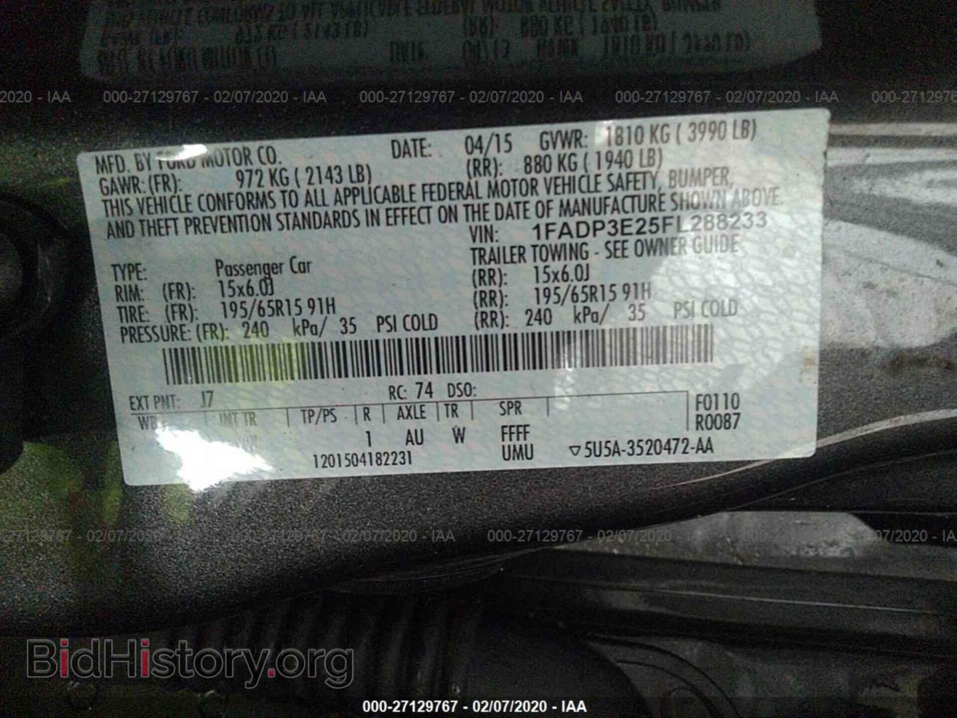 2015 FORD FOCUS - VIN: 1FADP3E25FL288233 - Фото 9