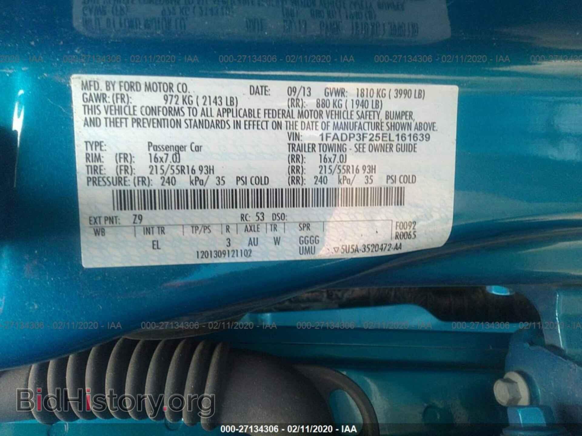 2014 FORD FOCUS - VIN: 1FADP3F25EL161639 - Фото 9